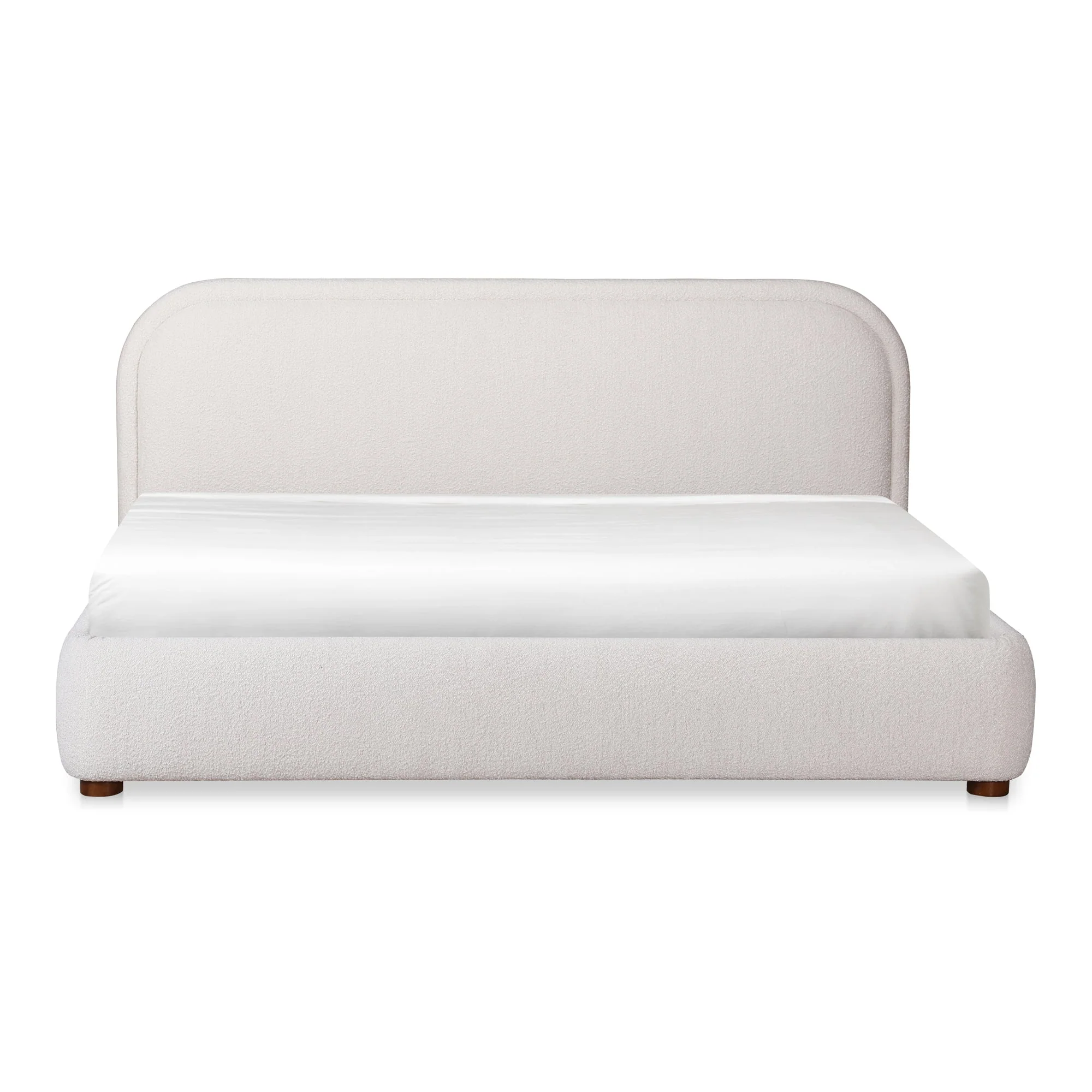 Moe's Home Collection Colin Oatmeal Velvet Upholstered Queen Size Bed - Image 2