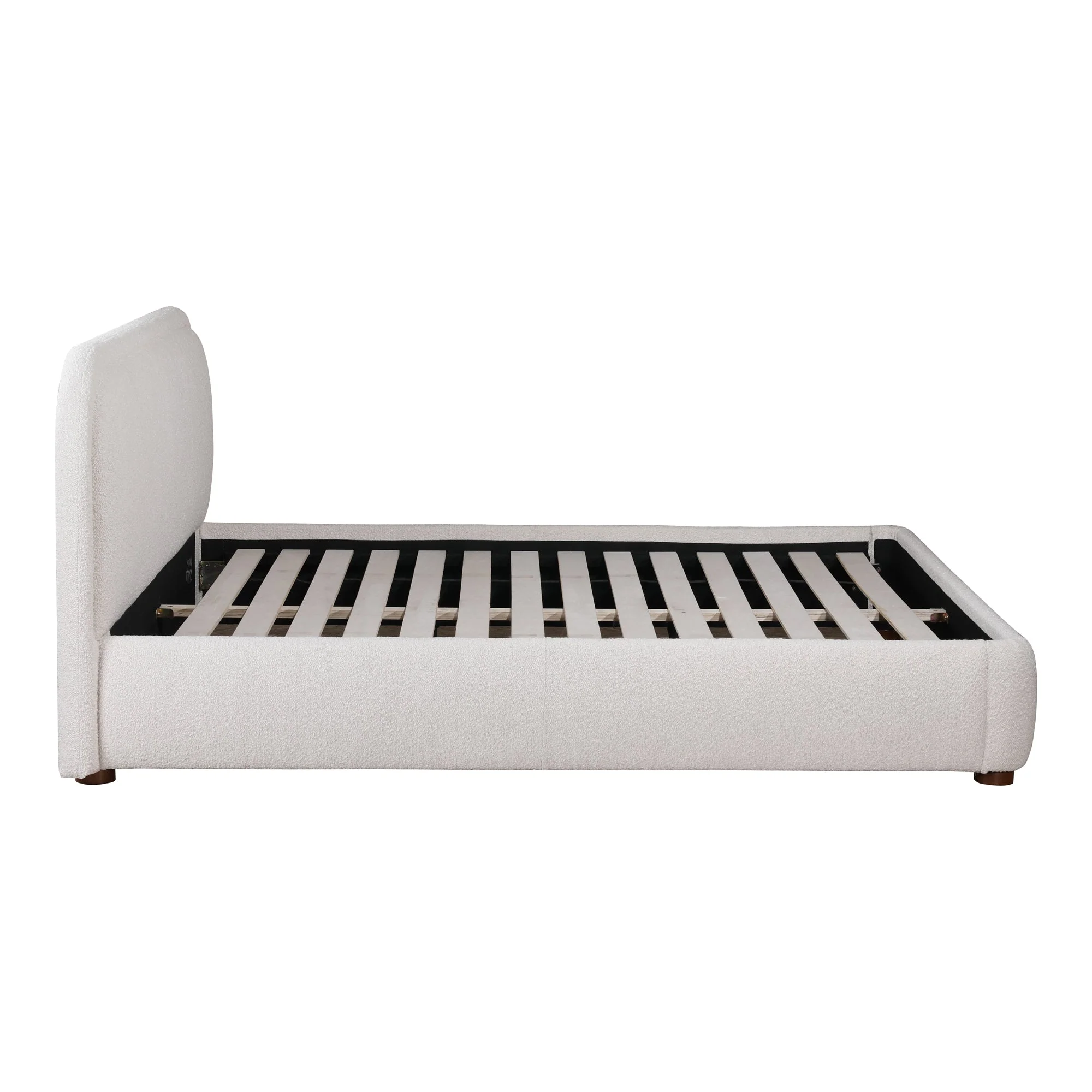 Moe's Home Collection Colin Oatmeal Velvet Upholstered Queen Size Bed - Image 6