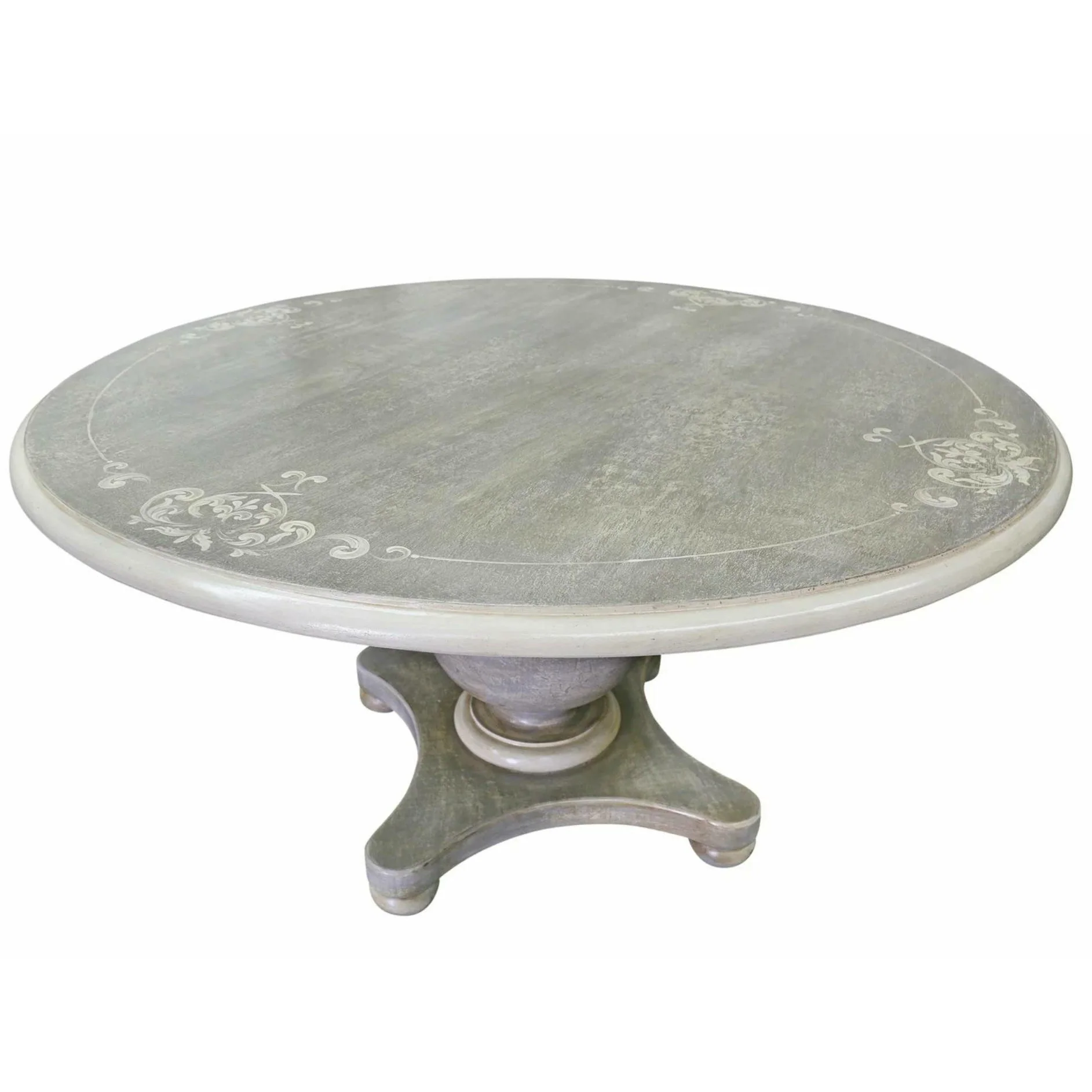 Casa Bonita Peruvian Hand-Painted and Carved Wood 60” Round Allegra Dining Table