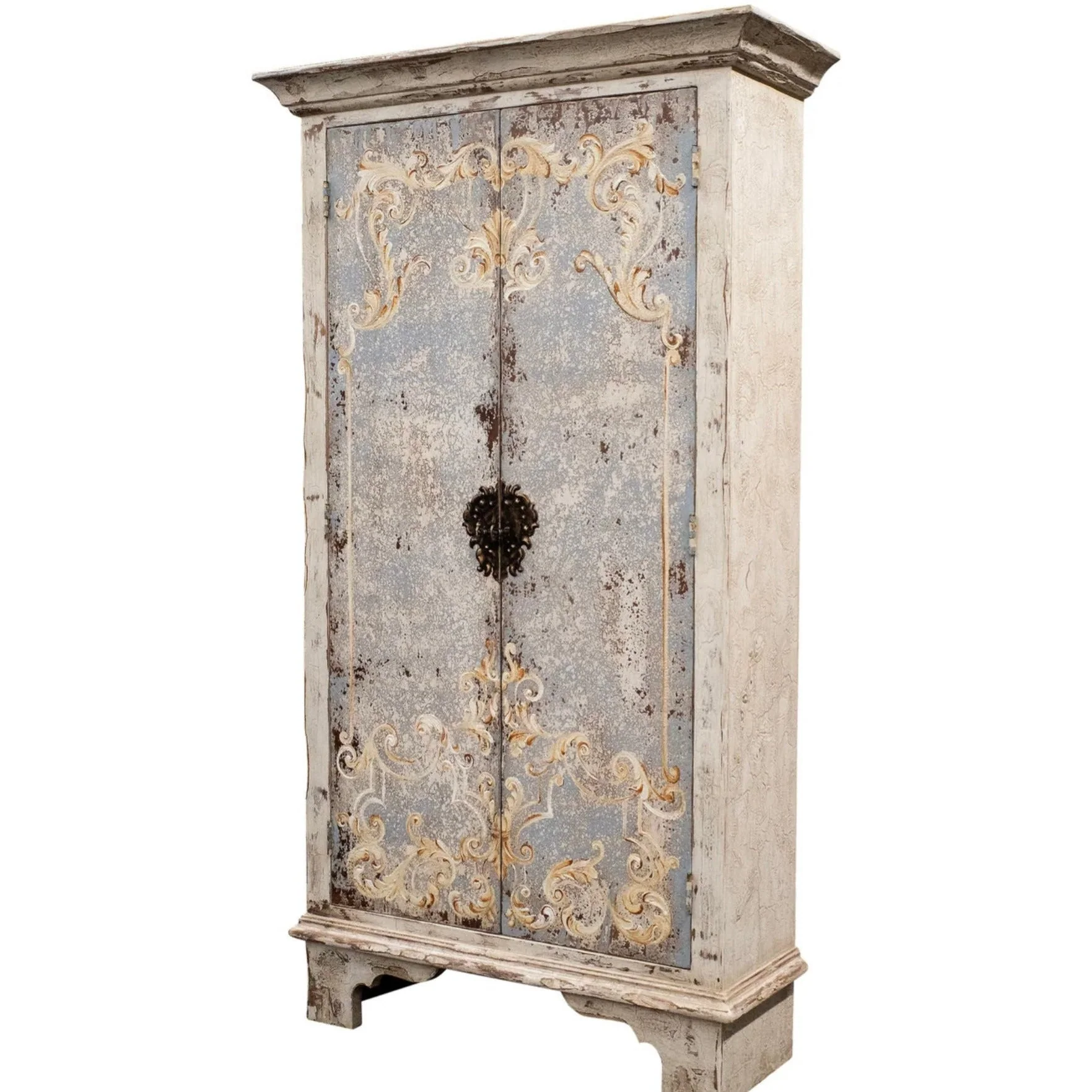 Casa Bonita Peruvian Hand-Painted Carved Wood Cielo Armoire - Image 2