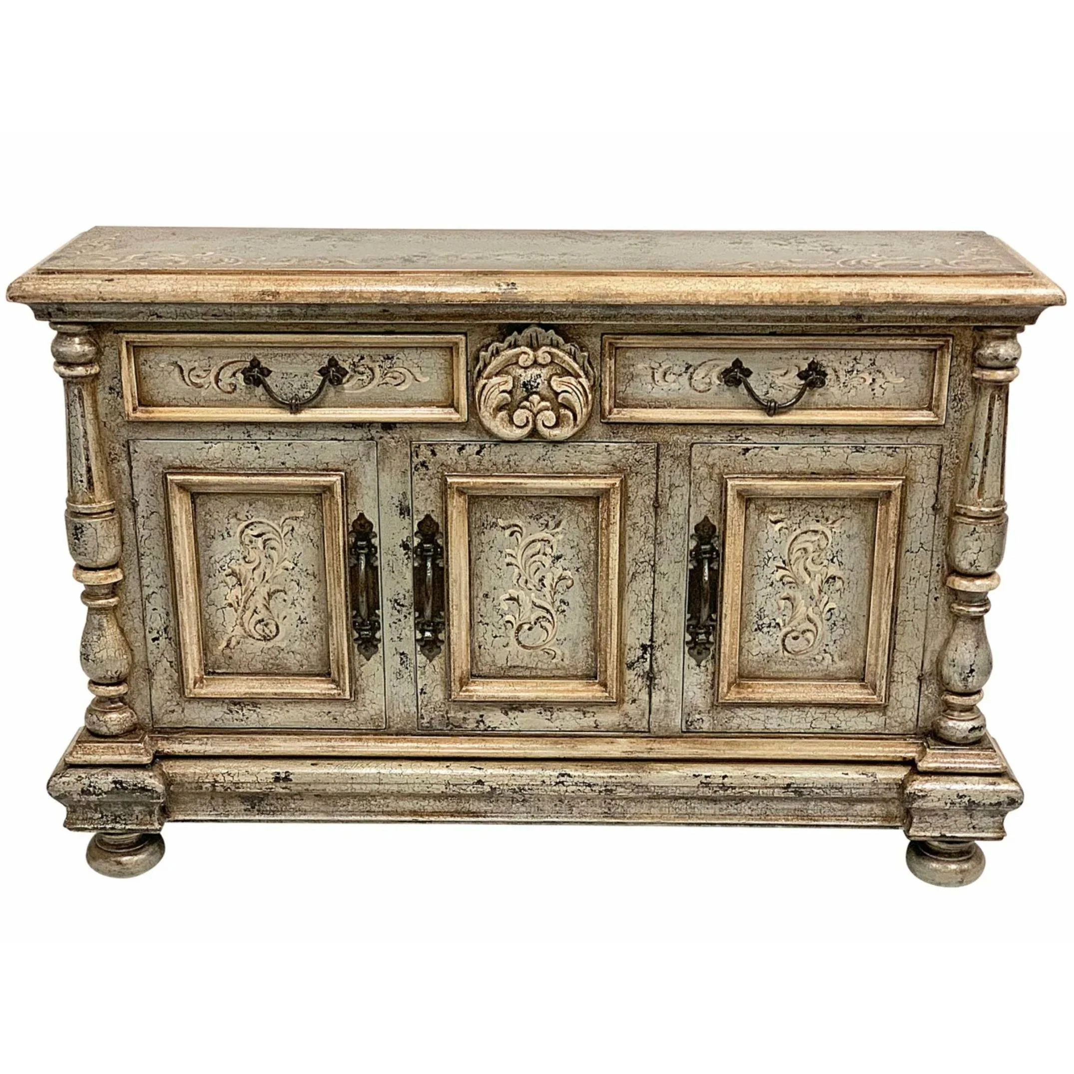 Casa Bonita Peruvian Hand-Painted Carved Wood Spanish Buffet