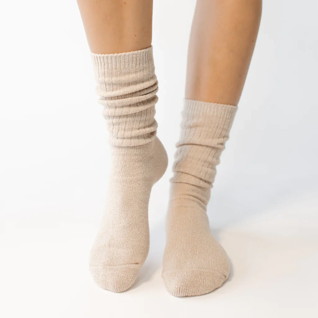 Cozy Earth The Plush Lounge Sock ~ Set of 3 Socks Almond, Sky and Creme - Image 2