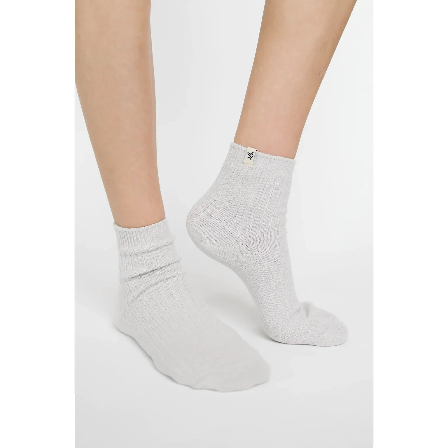 Cozy Earth The Plush Modern Crew Sock ~ Set of 3 Socks Black, Slate Grey and Cloud - Image 3