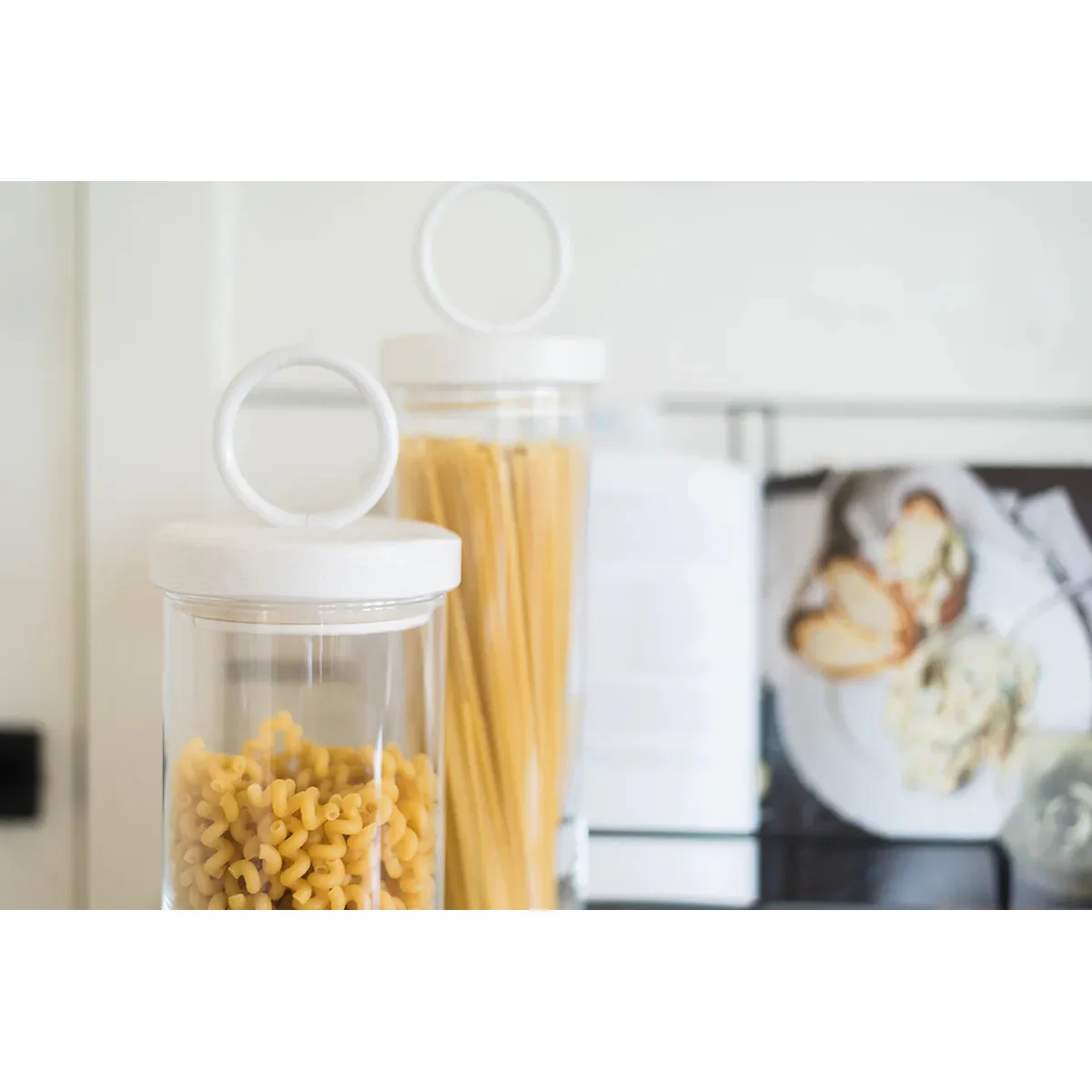 etúHOME White Ring Top Set of 3 Glass Canisters ~ IN-STORE PURCHASE ONLY - Image 8