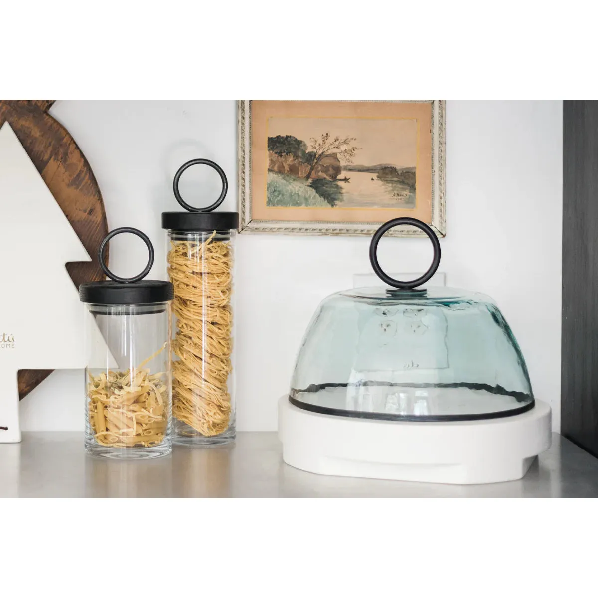 etúHOME Black Ring Top Set of 3 Glass Canisters ~ IN-STORE PURCHASE ONLY - Image 9