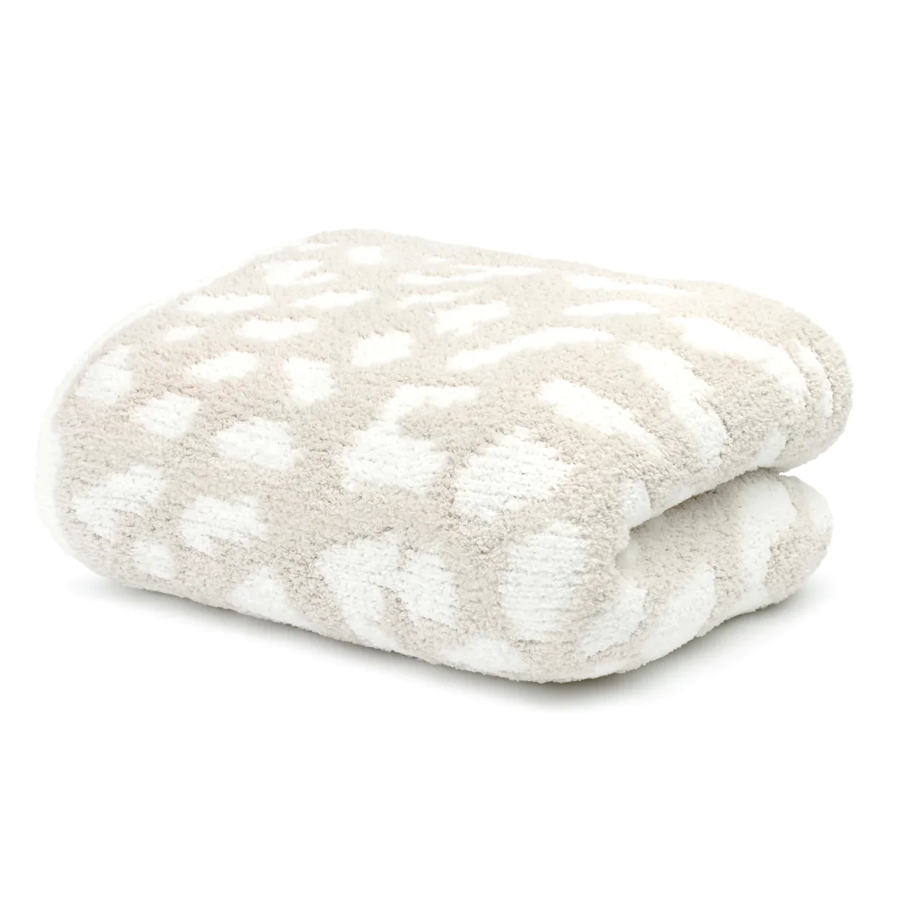 Kashwere Ultra Plush Creme and Linen Leopard Print Cloud Throw Blanket - Image 2