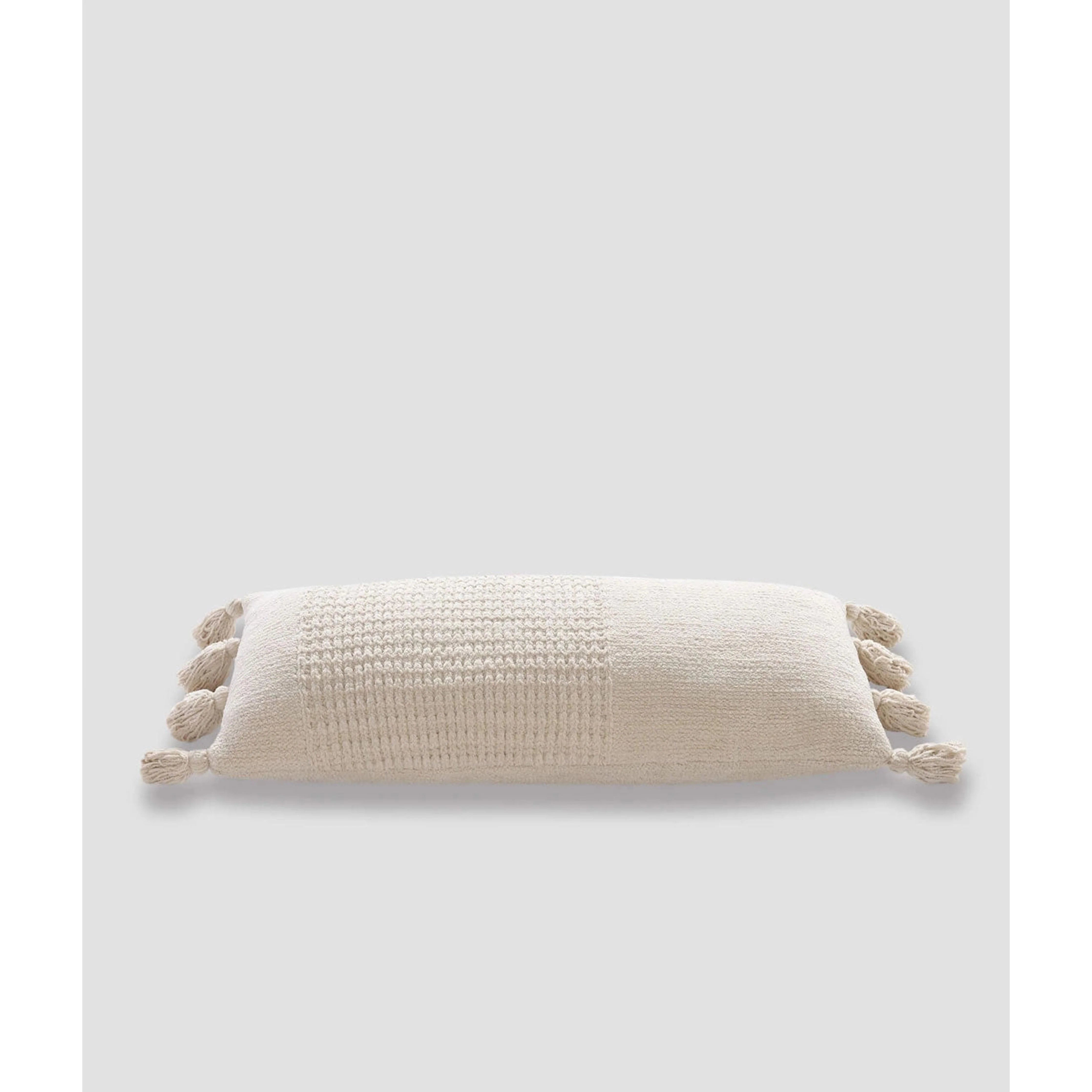 Sunday Citizen Sahara Tan Braided Pom Pom Lumbar Pillow 36 x 14 - Image 3