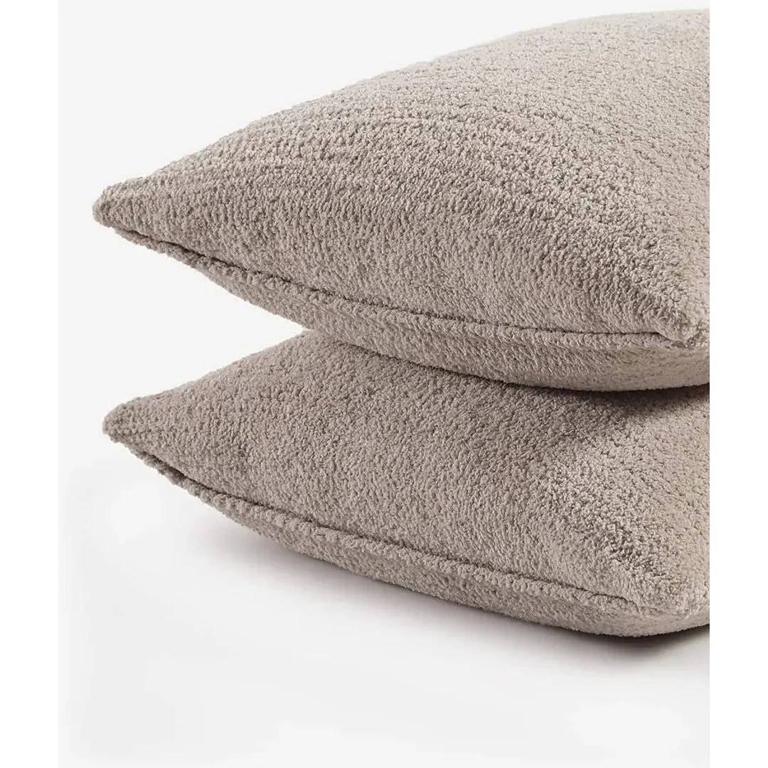Sunday Citizen Taupe Snug Pillow Sham Set Standard Shams Set of 2 27x20 Covers - Image 3
