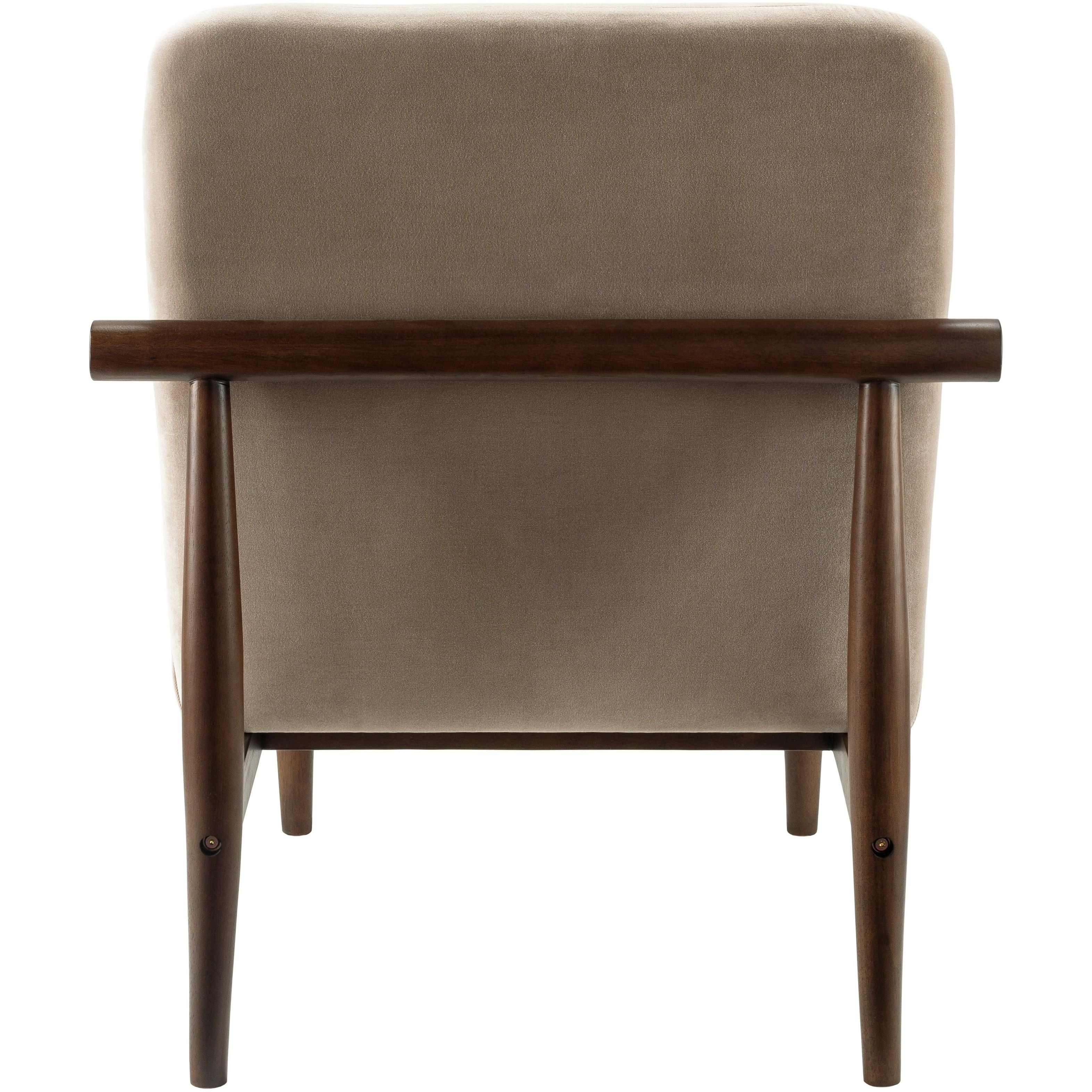 Surya Marsick Modern Khaki Armless Accent Chair With Wood Legs - Image 3