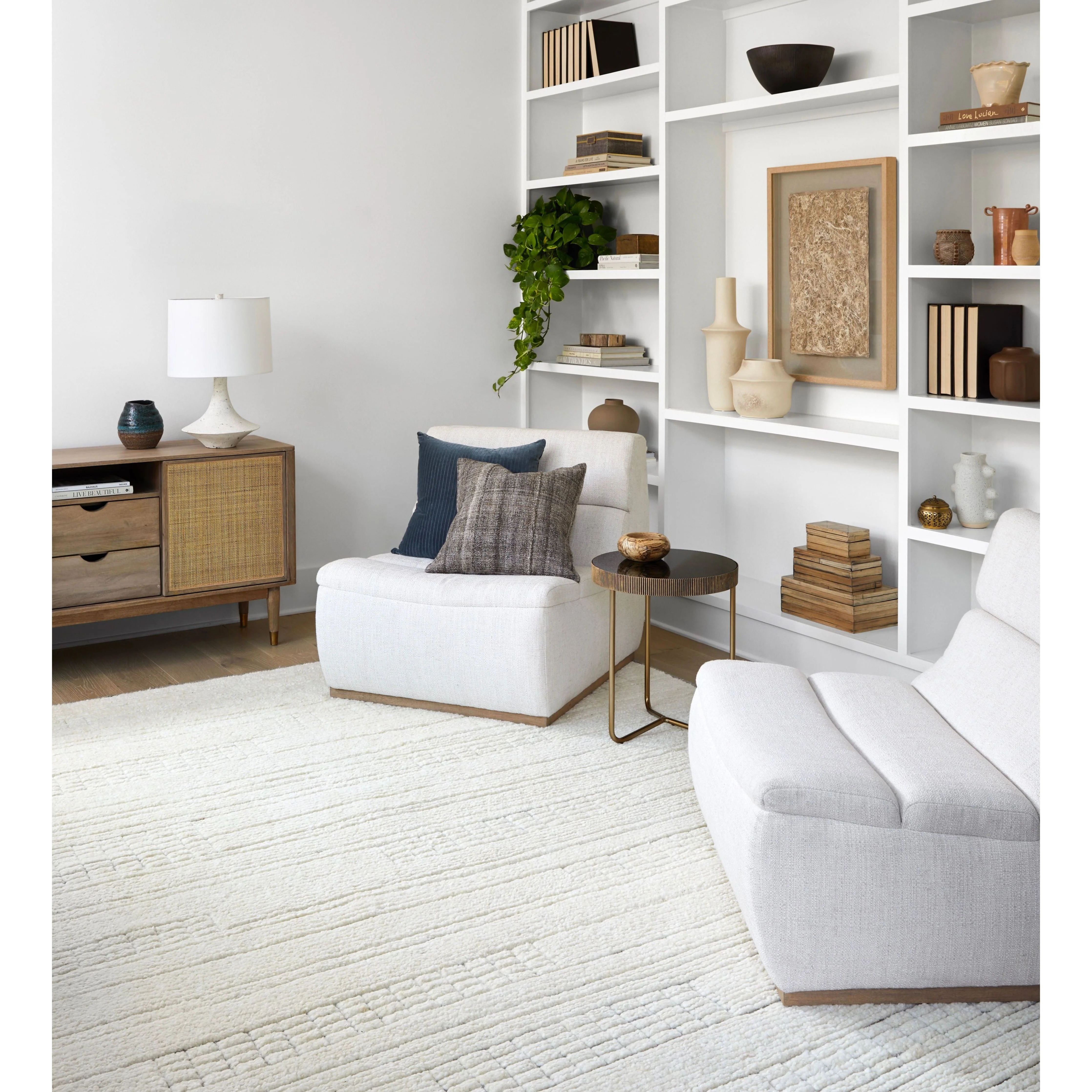Surya Barber Modern Lounger Chair With Wood Base - Image 8