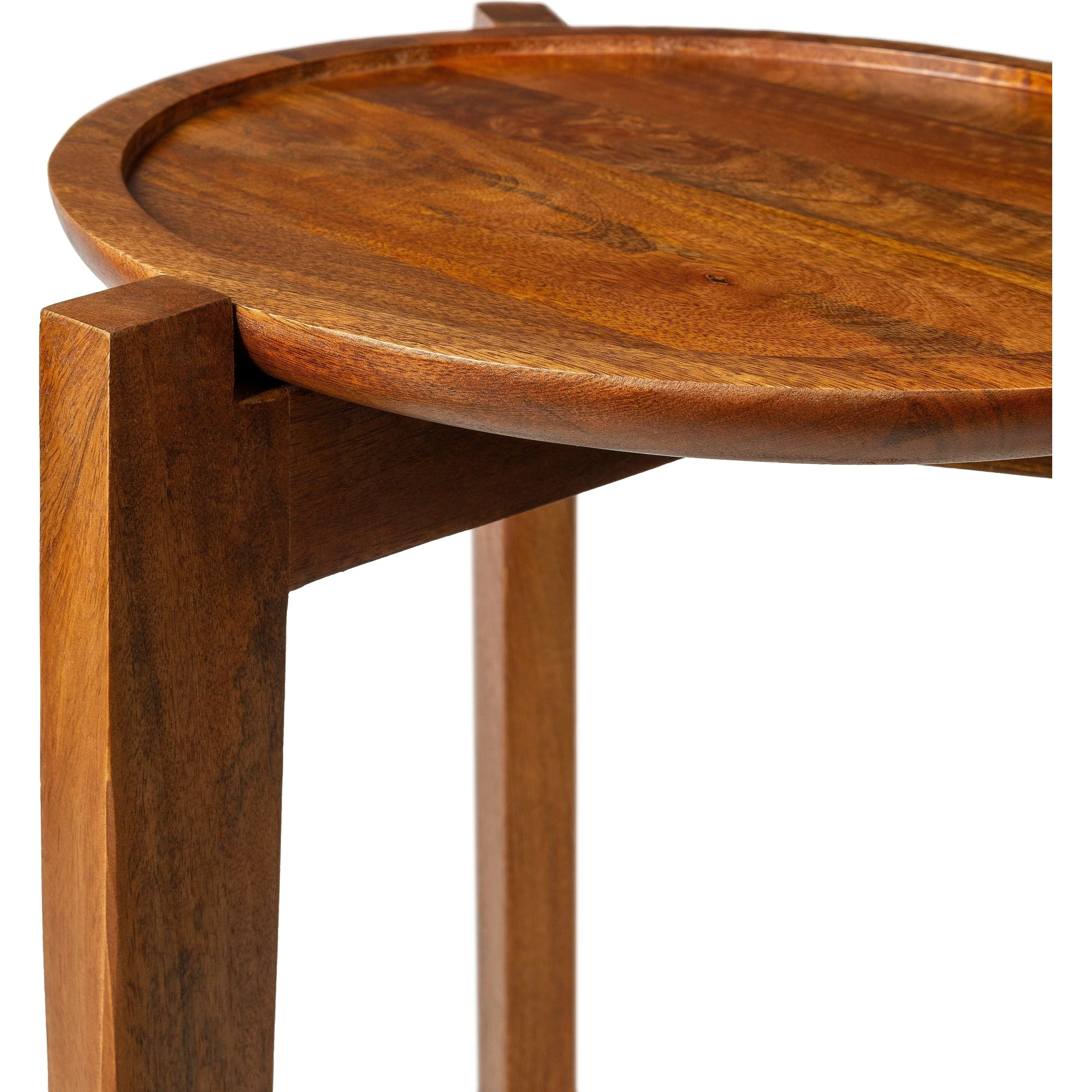 Surya Abuja Modern Wood Round Set of 2 Accent Side Tables - Image 3