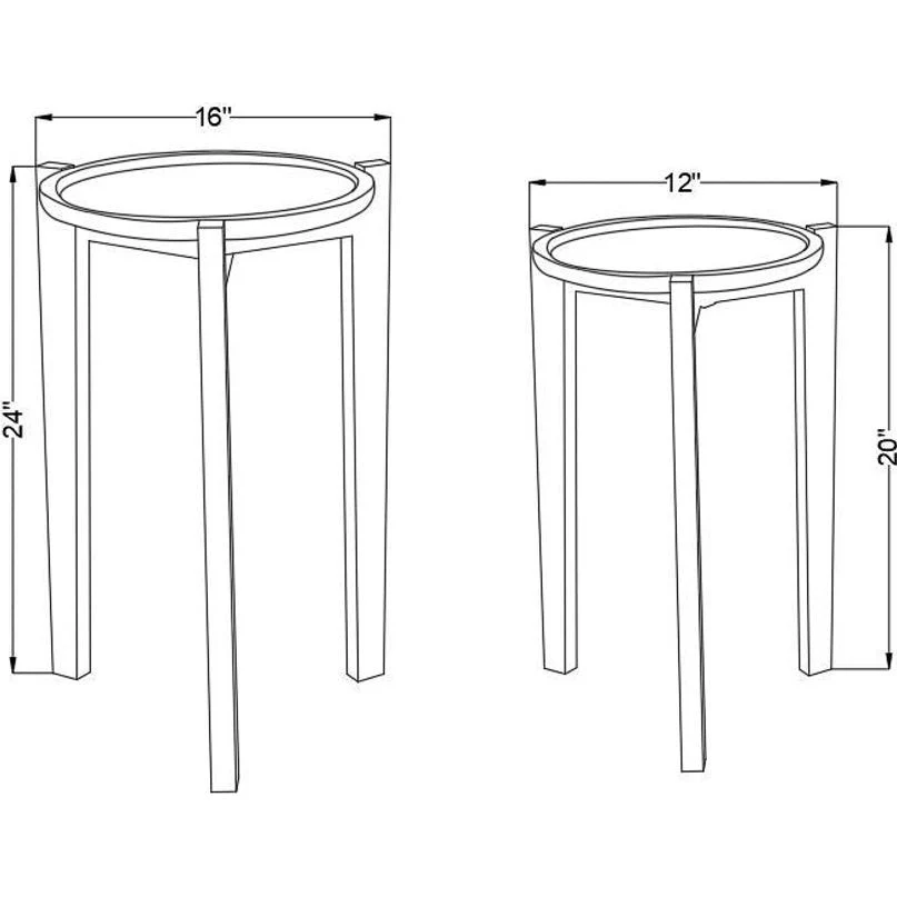 Surya Abuja Modern Wood Round Set of 2 Accent Side Tables - Image 5
