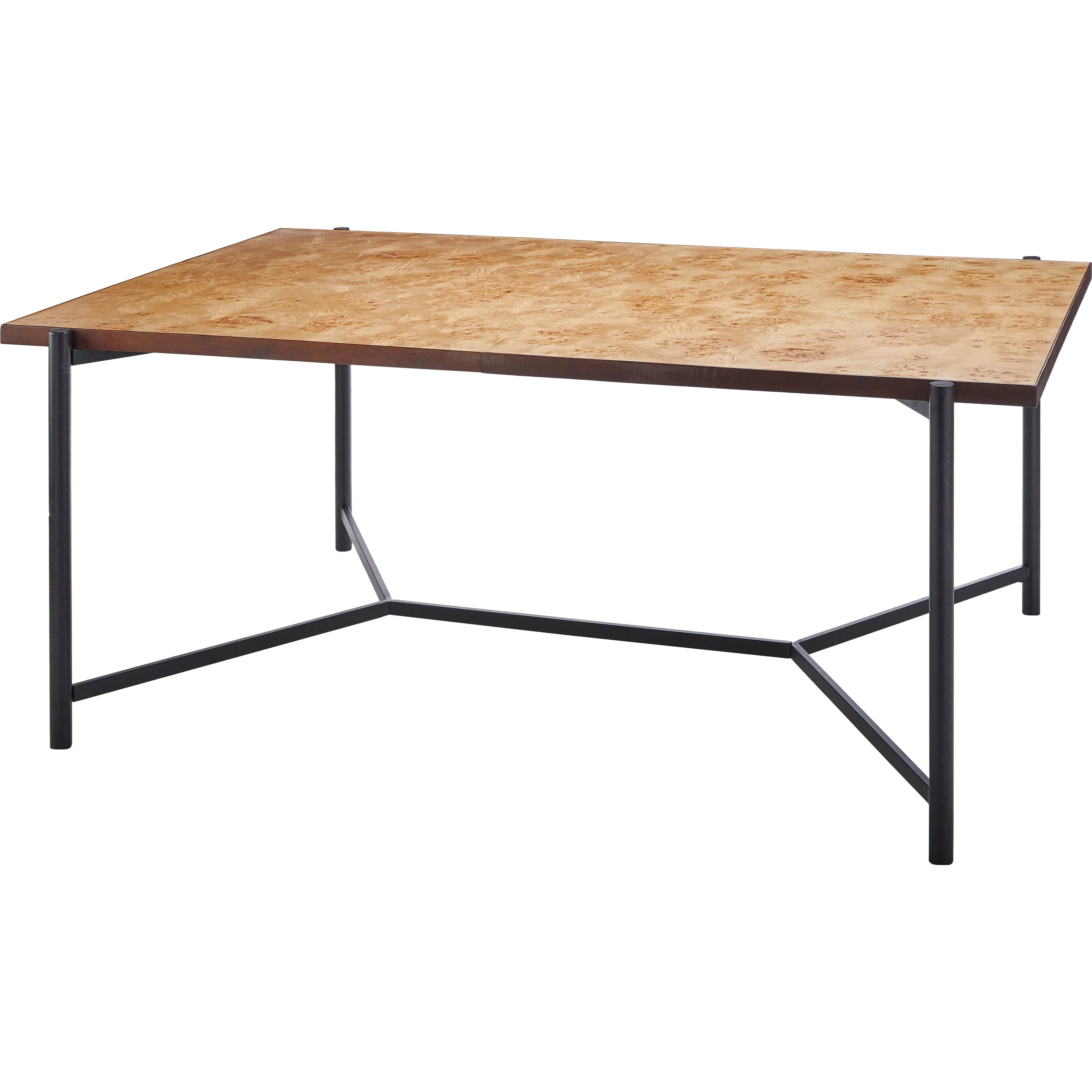 Surya Judith Modern Mango Wood Dining Table With Black Metal Base