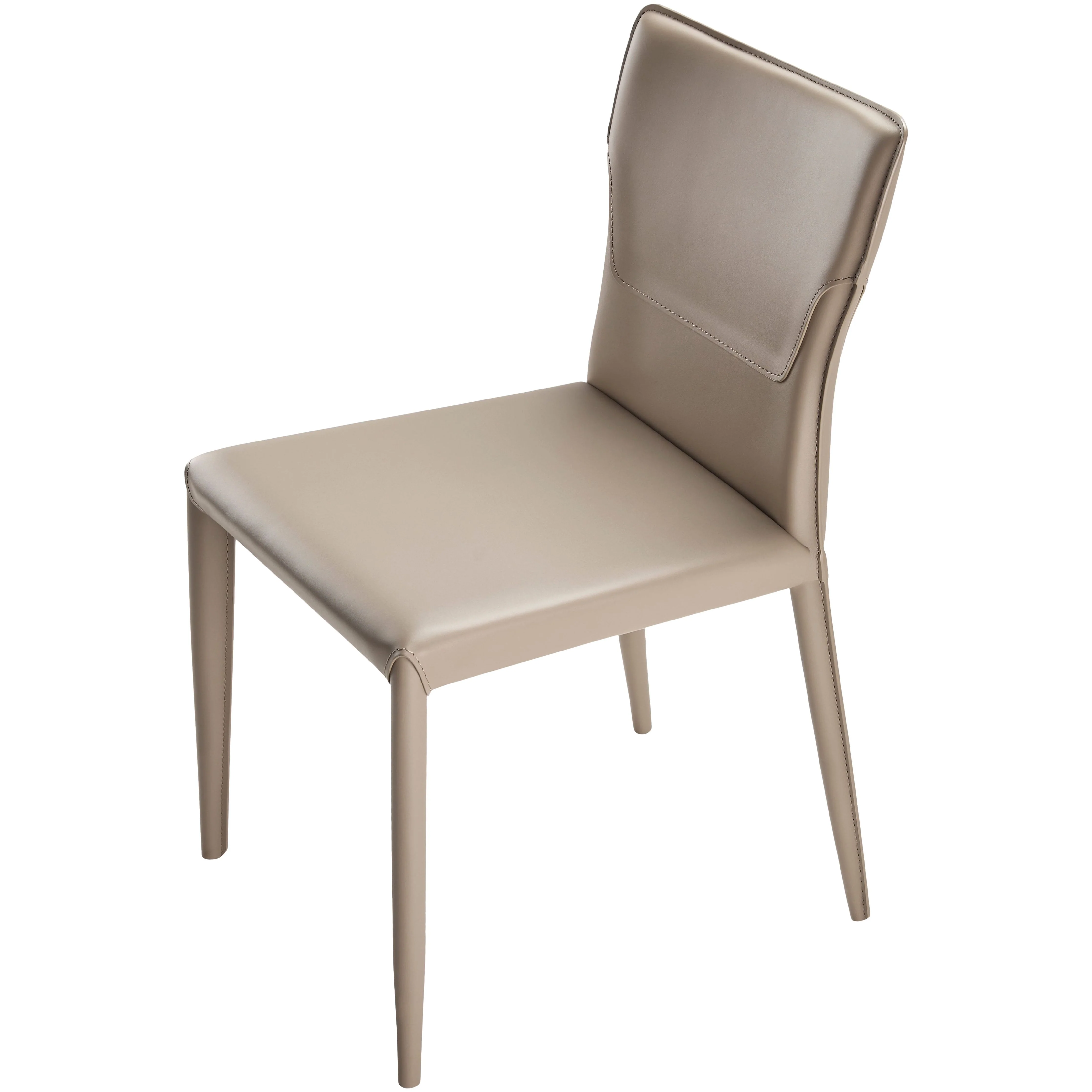 Surya Eric Modern Khaki Faux Leather Set of 2 Dining Chairs - Image 3