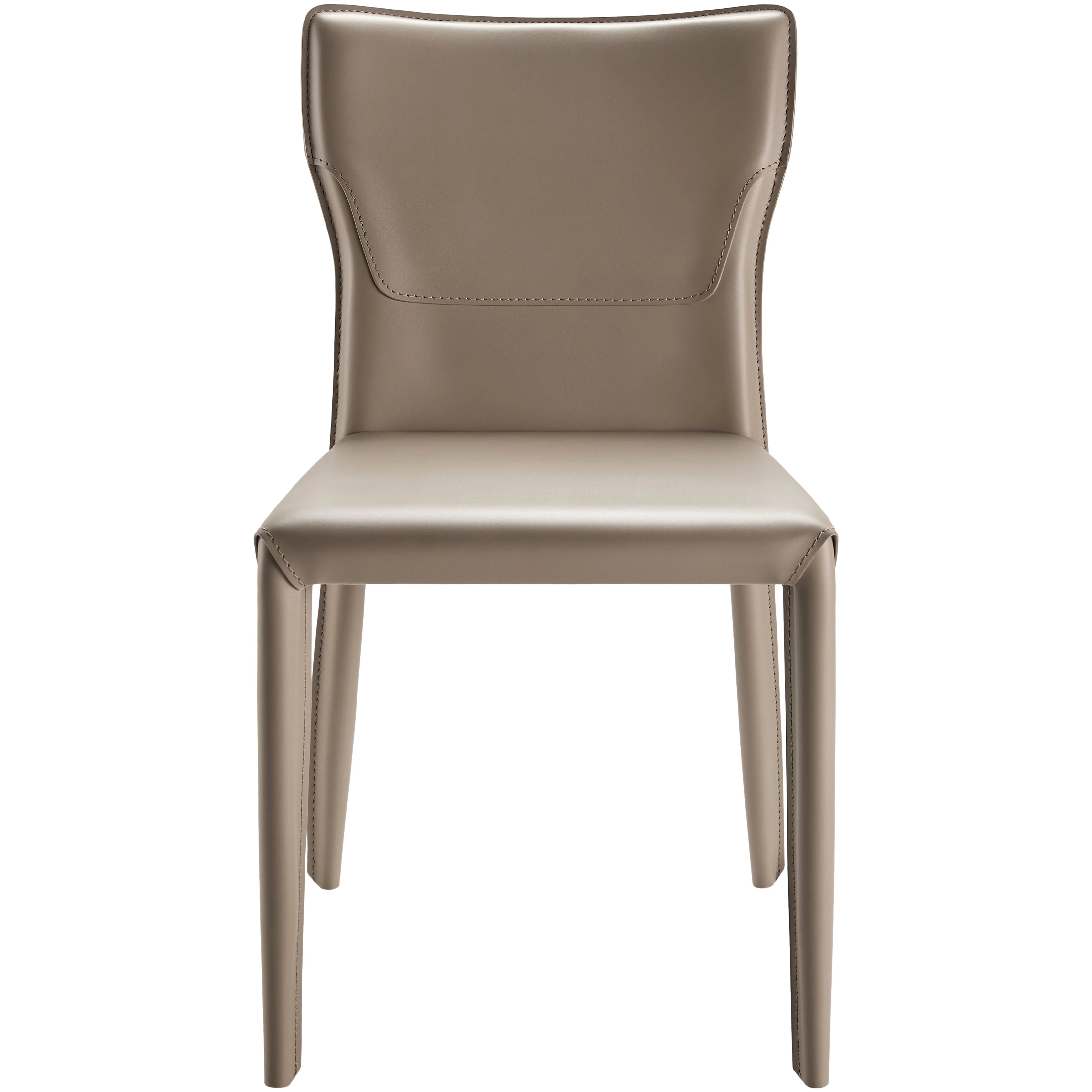 Surya Eric Modern Khaki Faux Leather Set of 2 Dining Chairs - Image 4