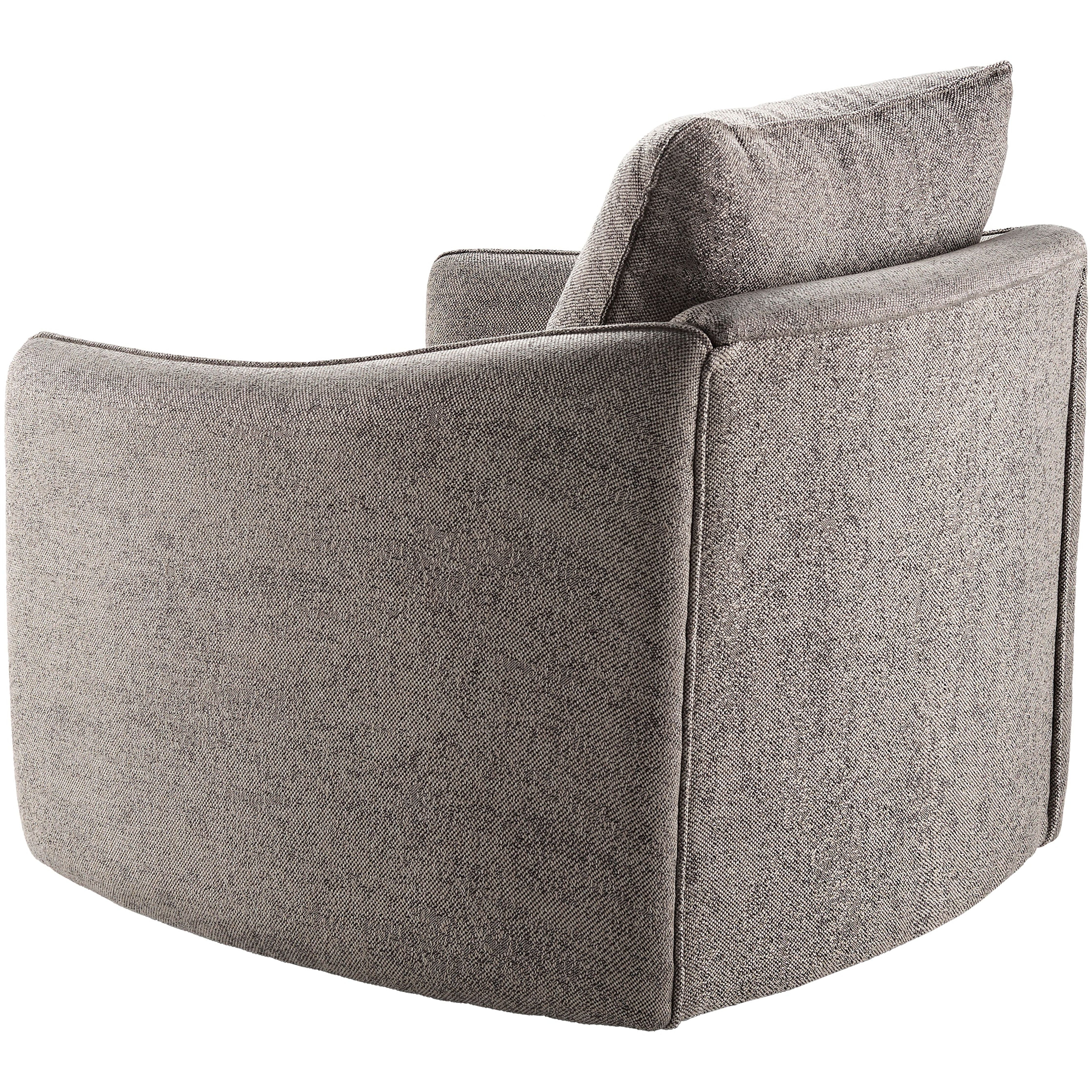 Surya Kelli Modern Charcoal Gray Swivel Chair - Image 3