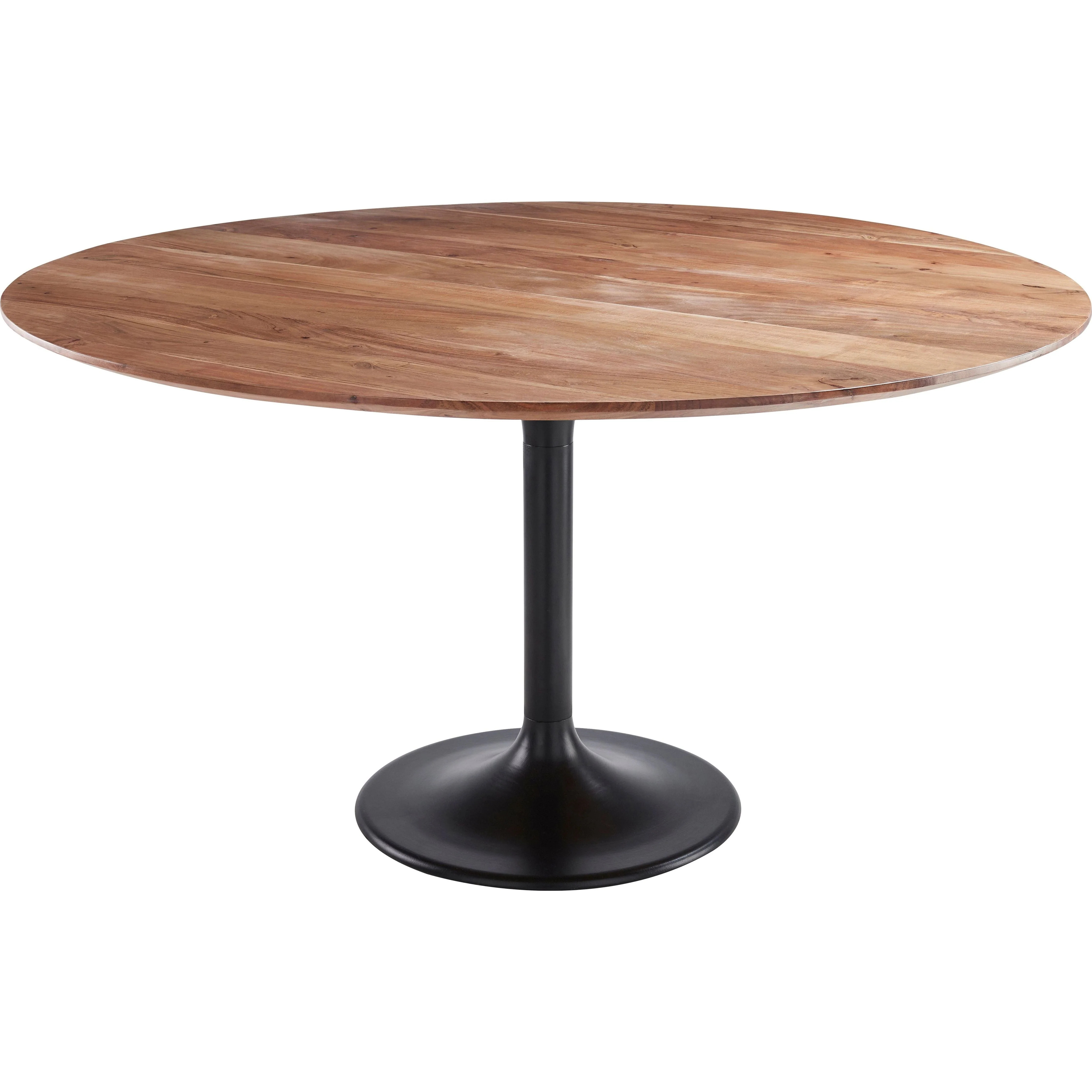 Surya Anatalia Modern Acacia Wood Round Dining Table With Black Metal Base - Image 2