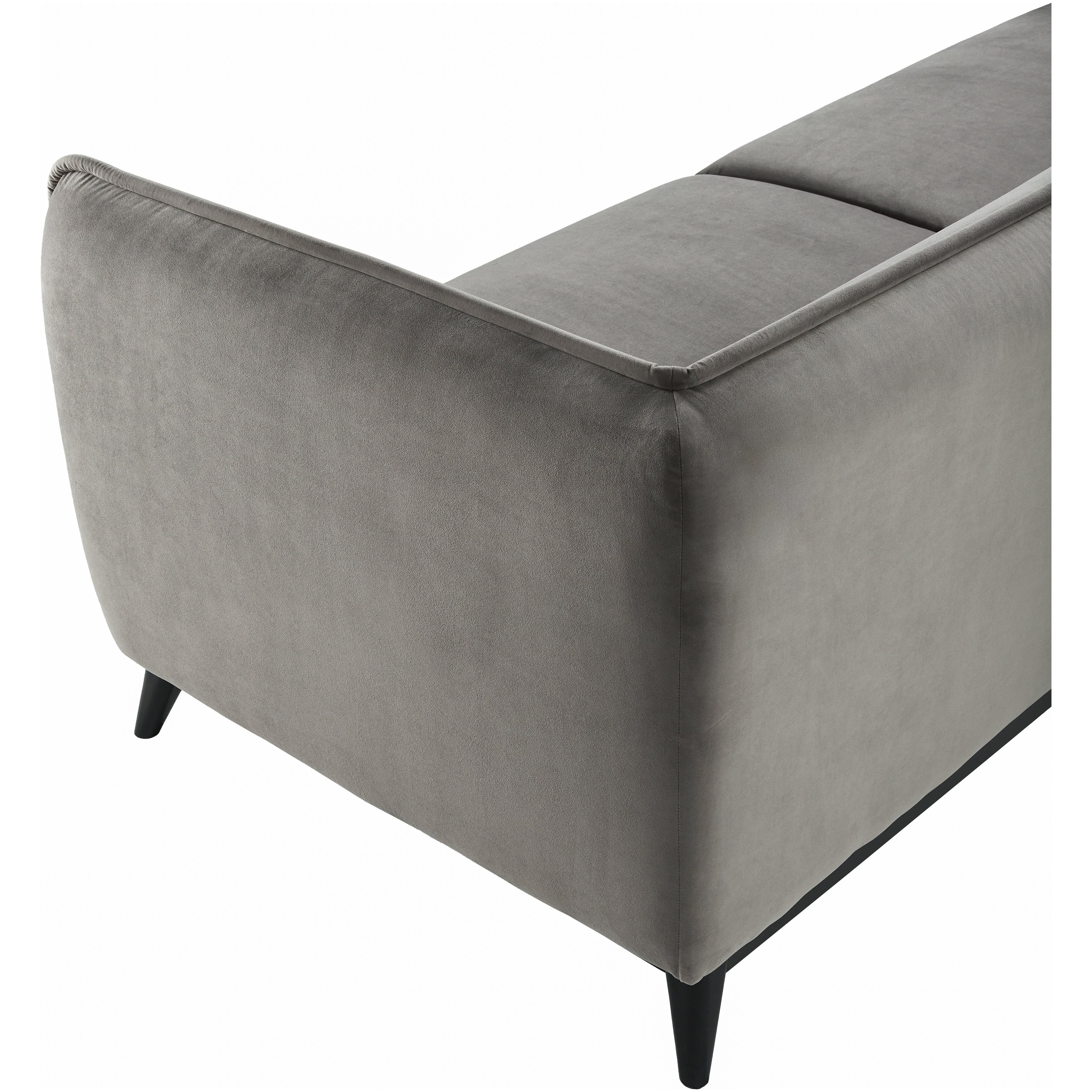 Surya Bruce Modern Soft Gray Velvet Sofa - Image 3