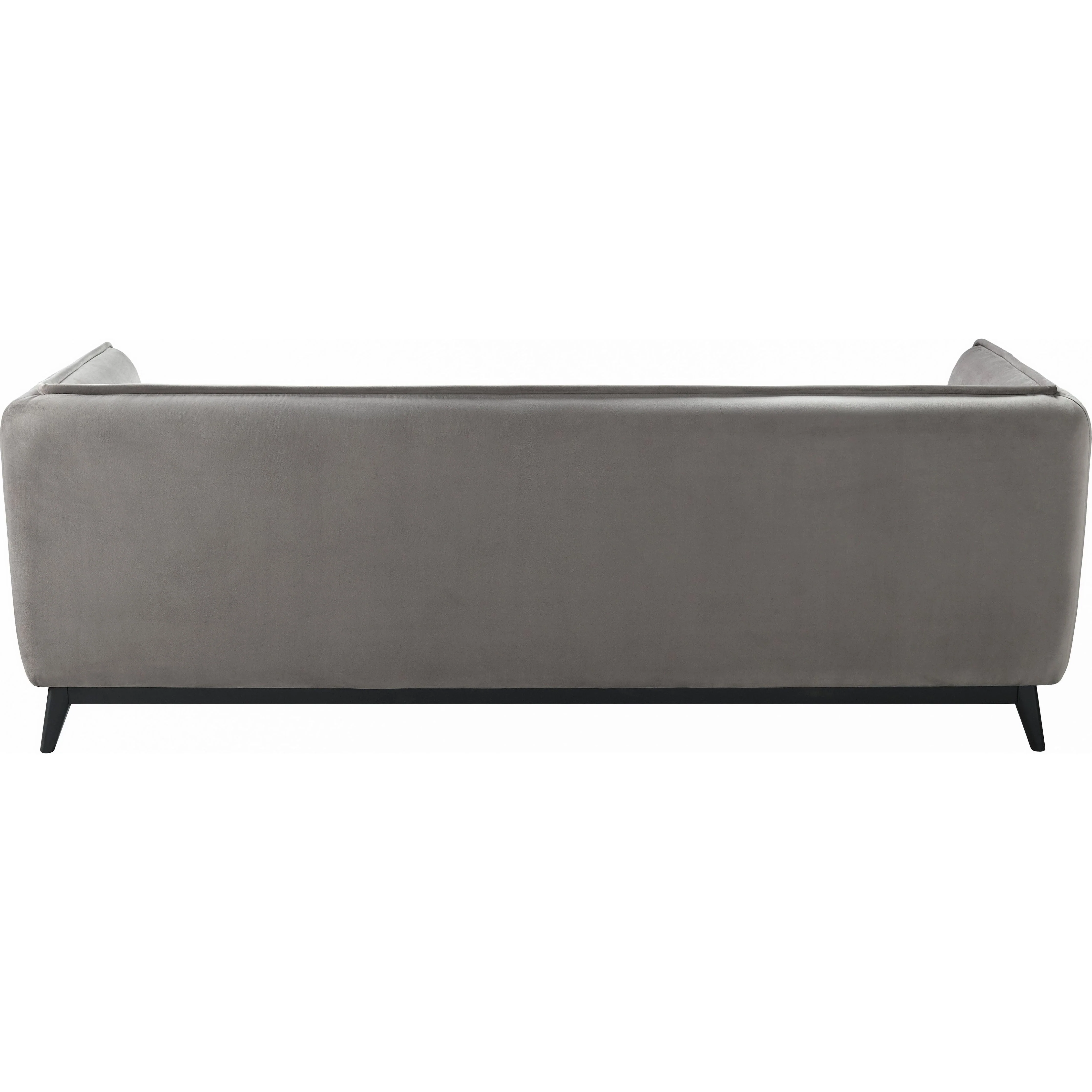 Surya Bruce Modern Soft Gray Velvet Sofa - Image 4