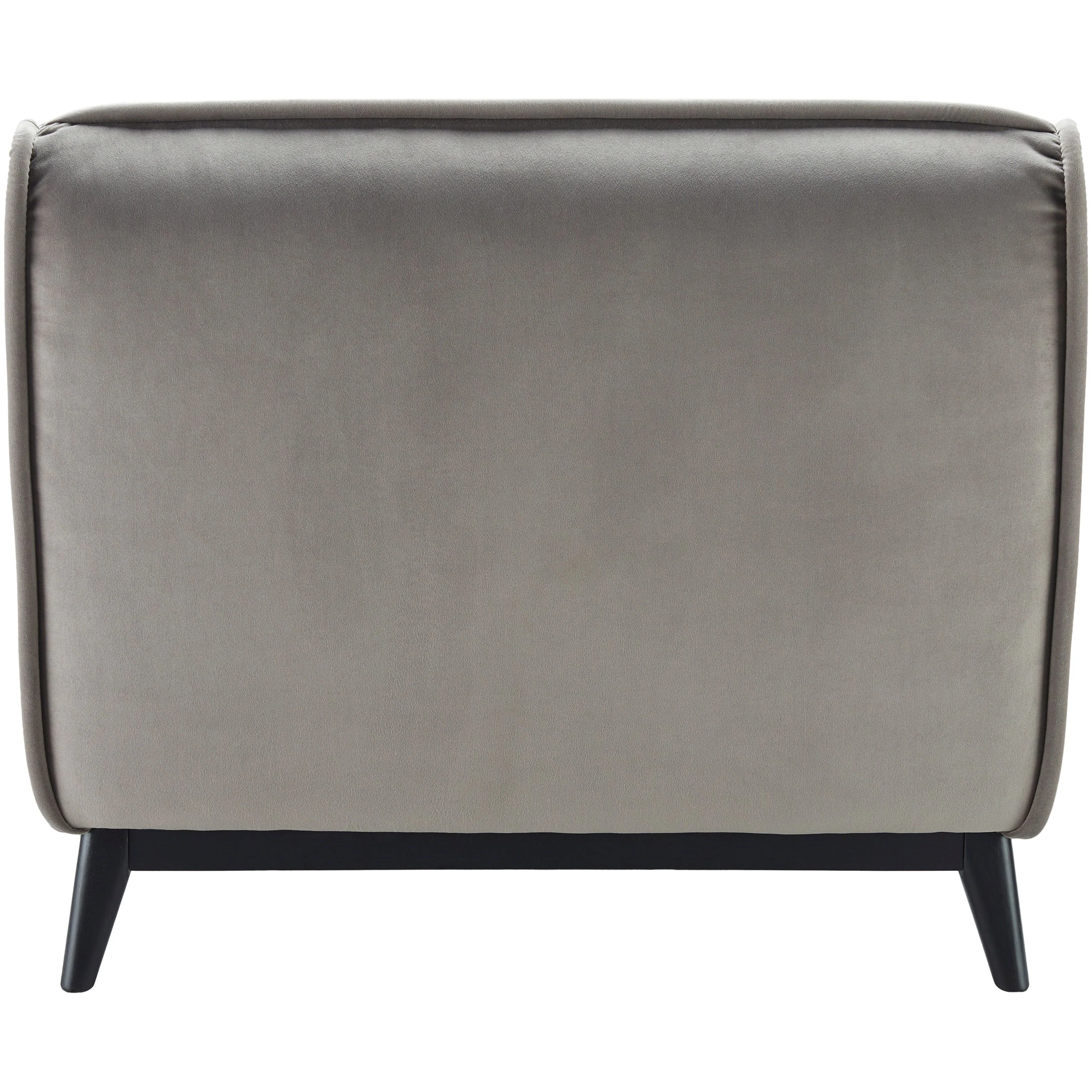 Surya Bruce Modern Soft Gray Velvet Armless Accent Chair - Image 4