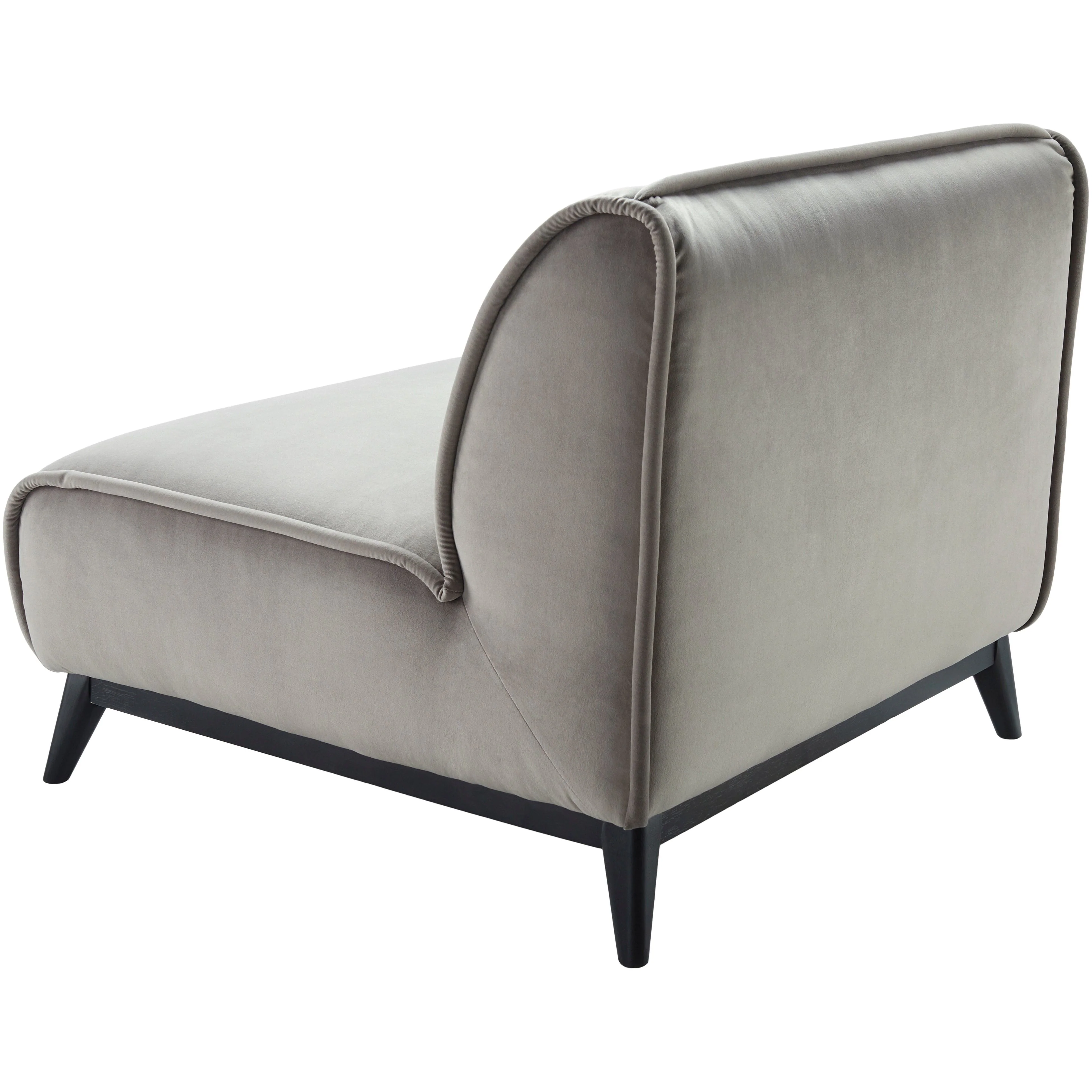 Surya Bruce Modern Soft Gray Velvet Armless Accent Chair - Image 5