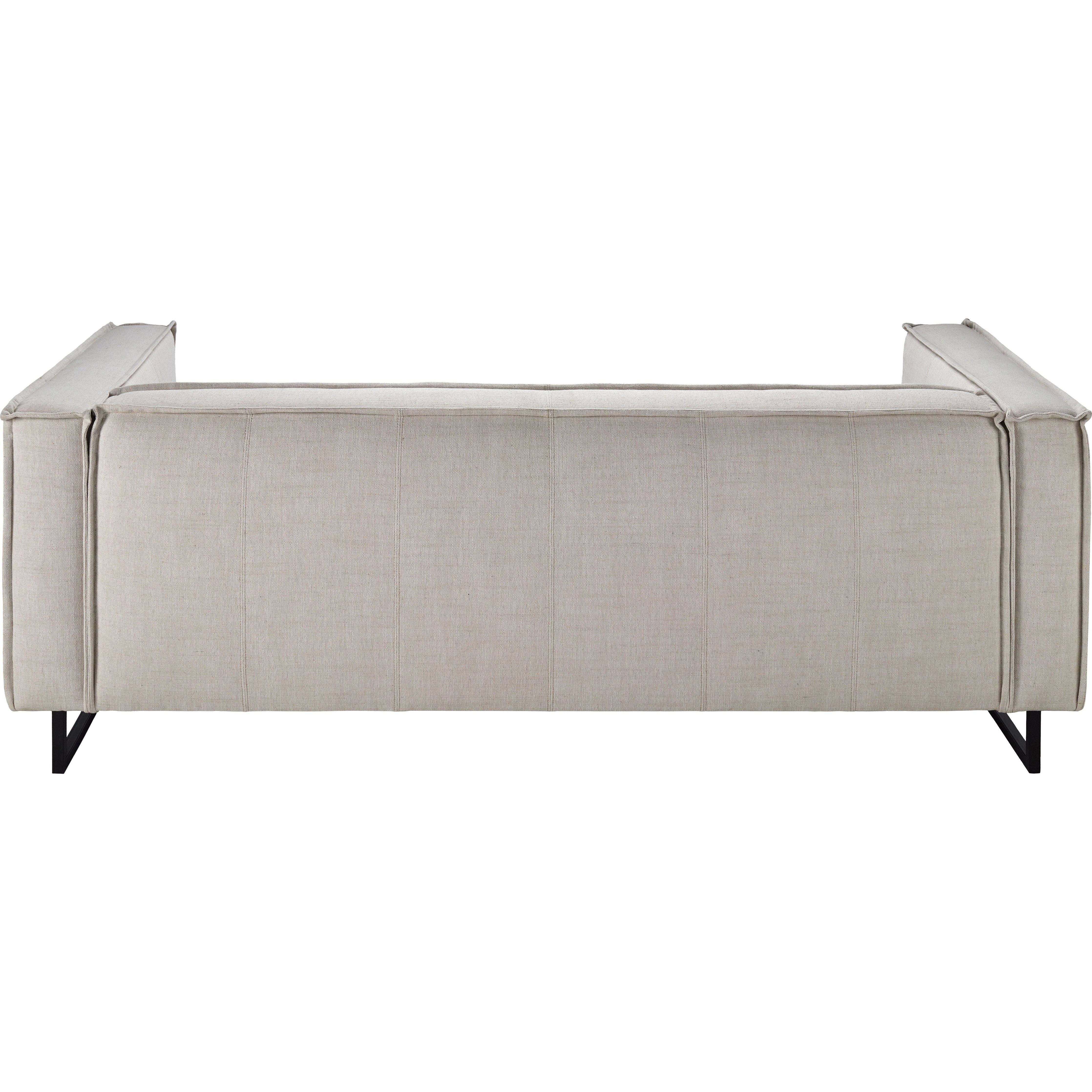 Surya Dylan Modern White Linen Square Arm Sofa - Image 6