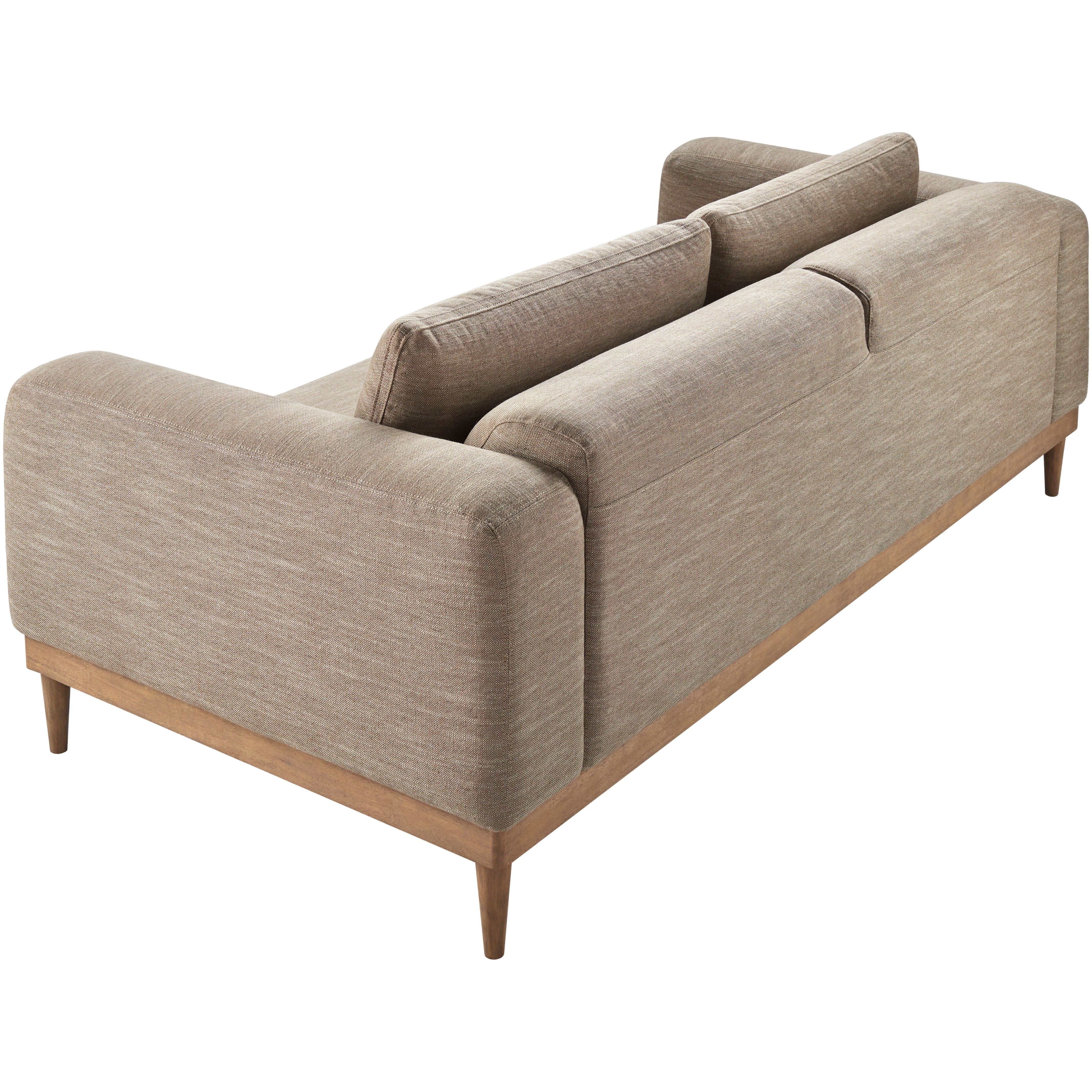 Surya Strattan Modern Gray Linen Square Arm Sofa - Image 7