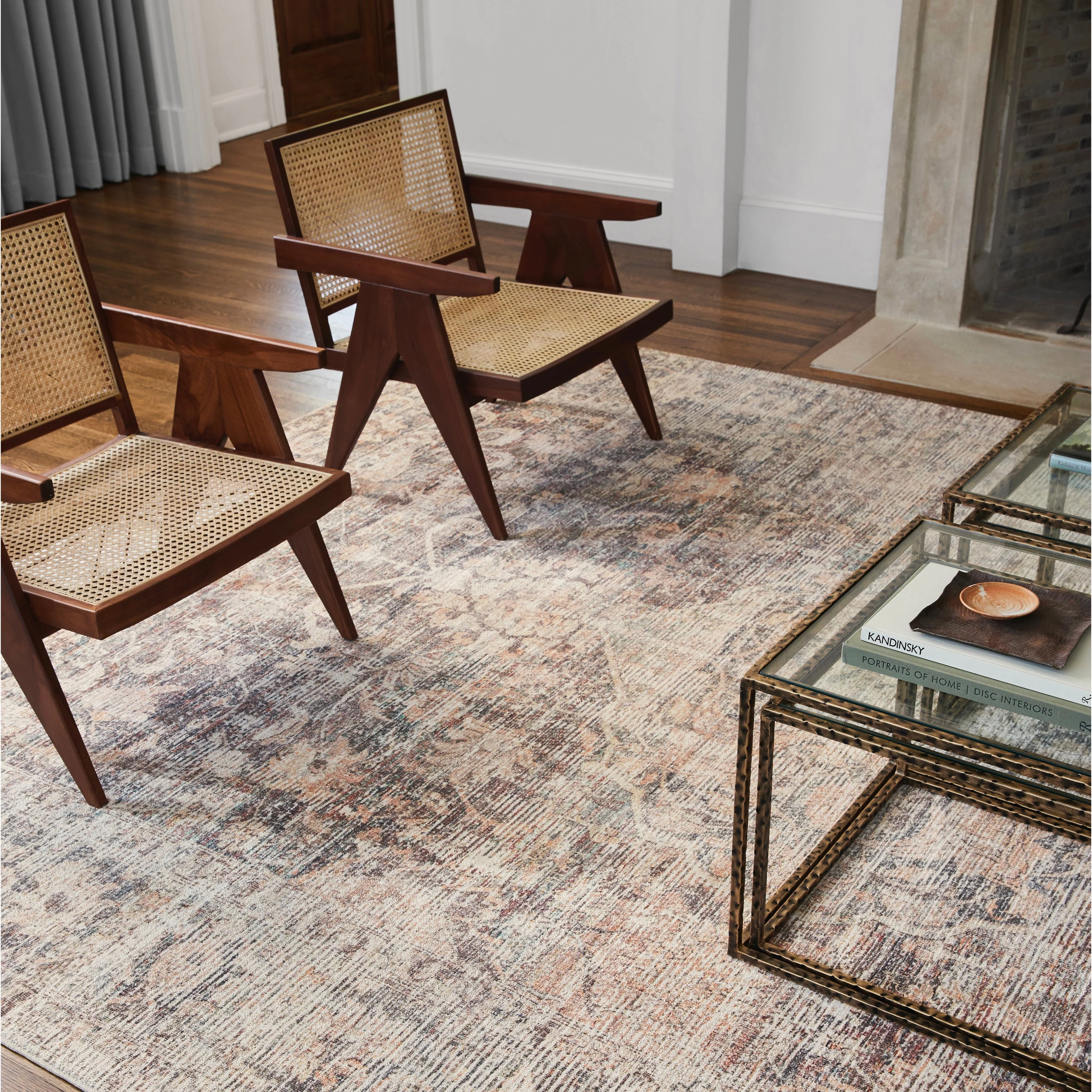 Surya Hague Modern Set of 2 Rattan & Wood Dining Armchairs - Image 3