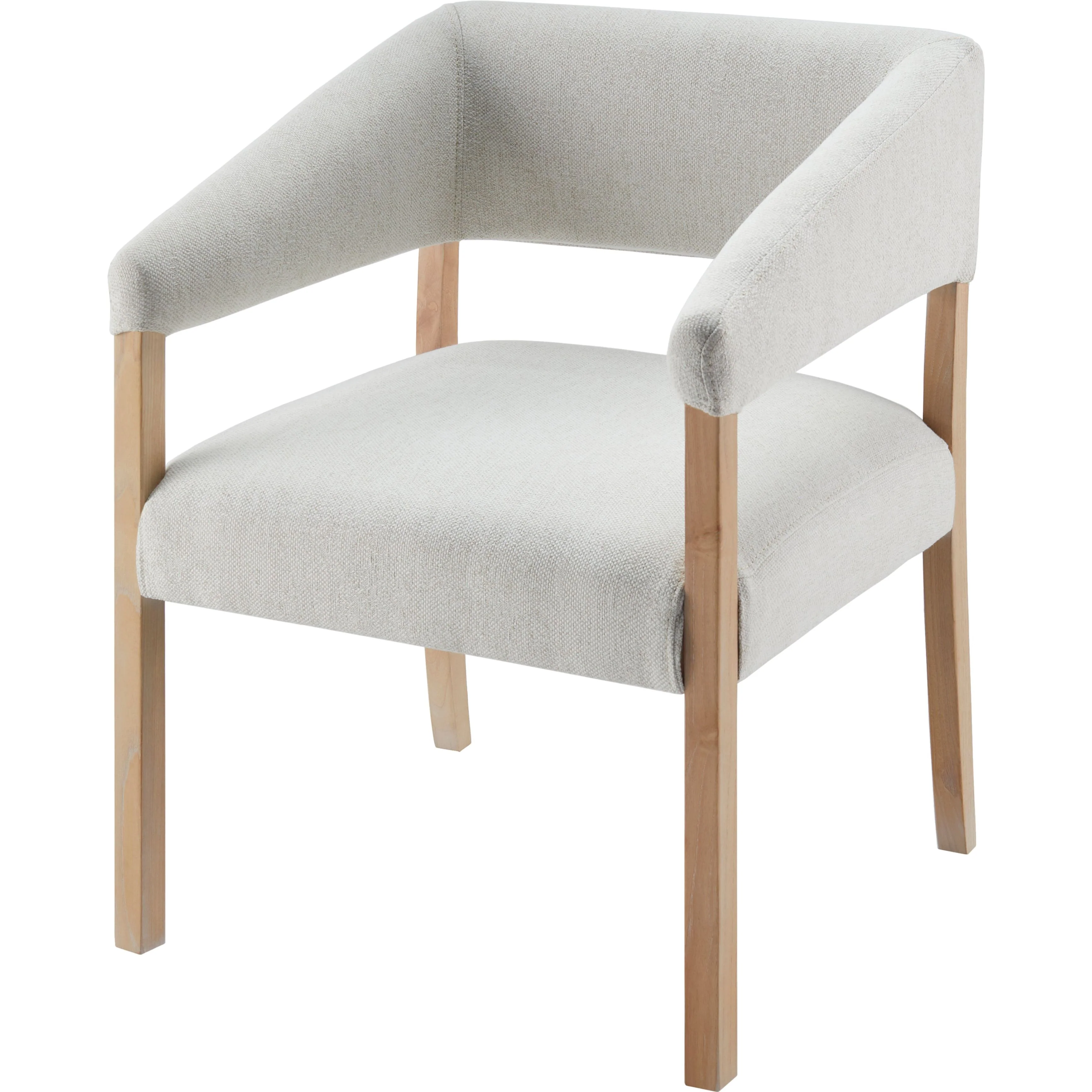 Surya Grace Modern Cream Fabric with Beech Wood Dining Armchair - Image 5