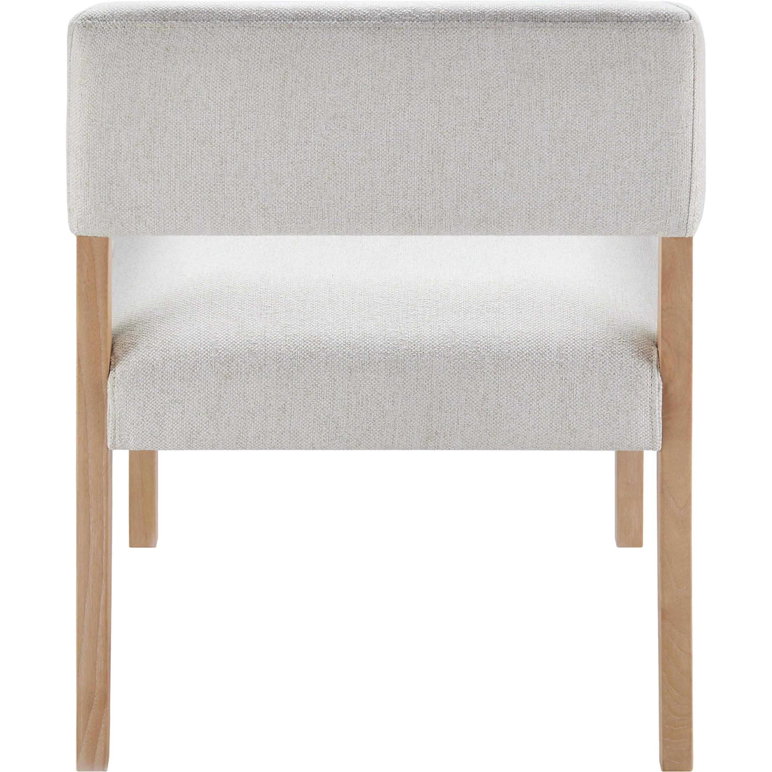 Surya Grace Modern Cream Fabric with Beech Wood Dining Armchair - Image 9