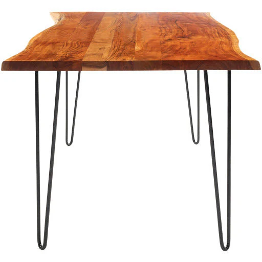 Surya Bergen Modern Wood Dining Table With Black Metal Base - Image 2