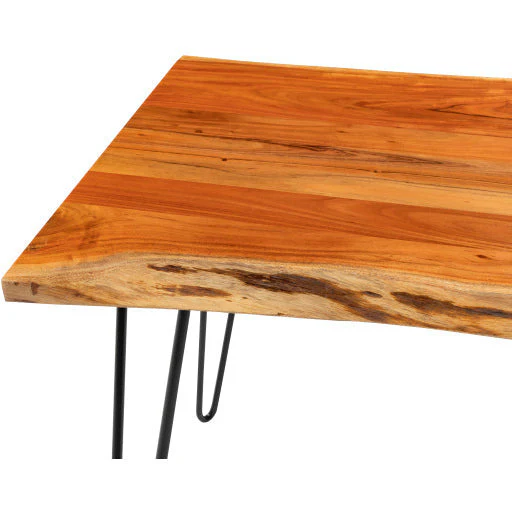 Surya Bergen Modern Wood Dining Table With Black Metal Base - Image 5