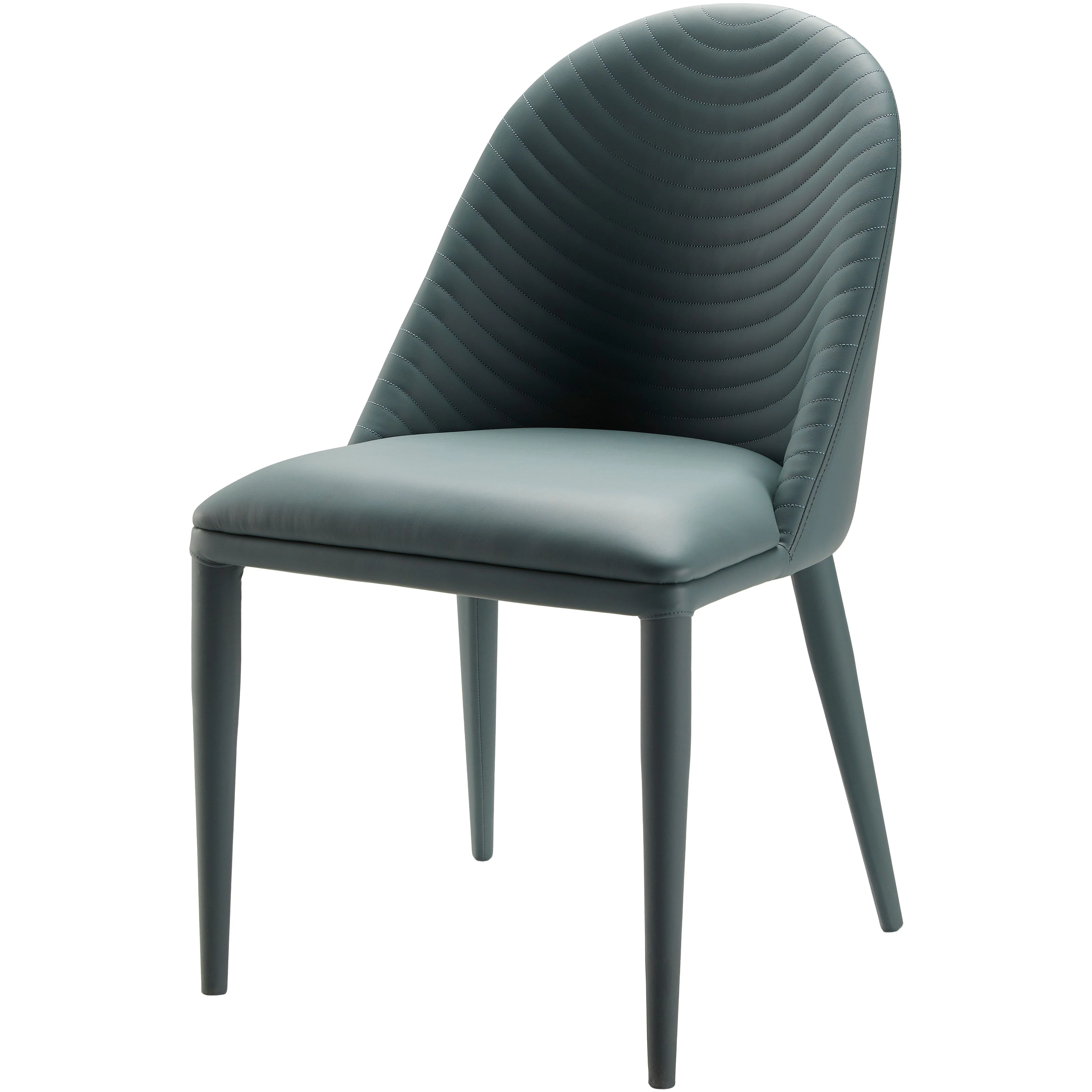 Surya Lacey Modern Teal Blue Faux Leather Set of 2 Dining Chairs - Image 3
