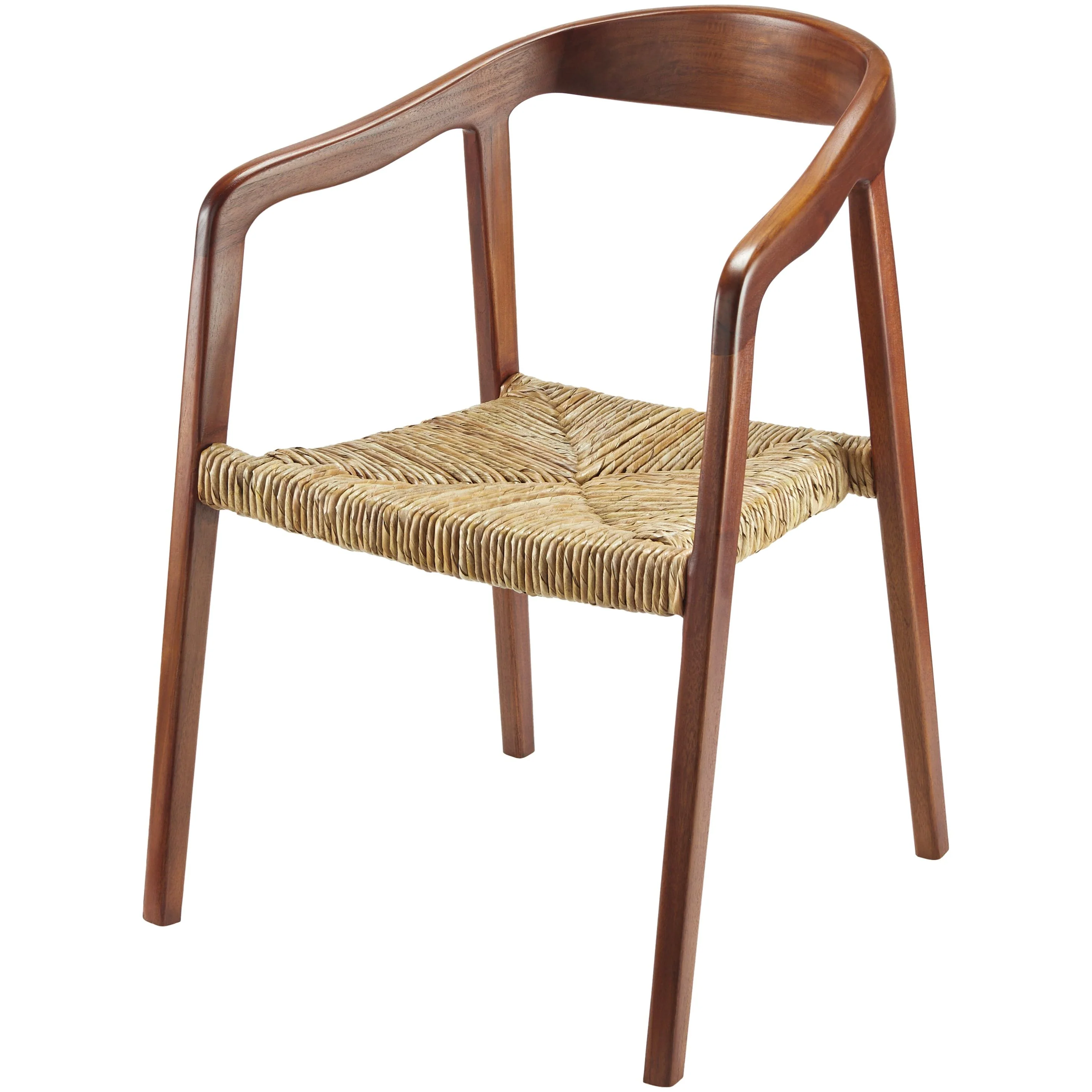 Surya Hefei Modern Curved Back With Natural Seagrass Seats Set of 2 Dining Chairs - Image 2