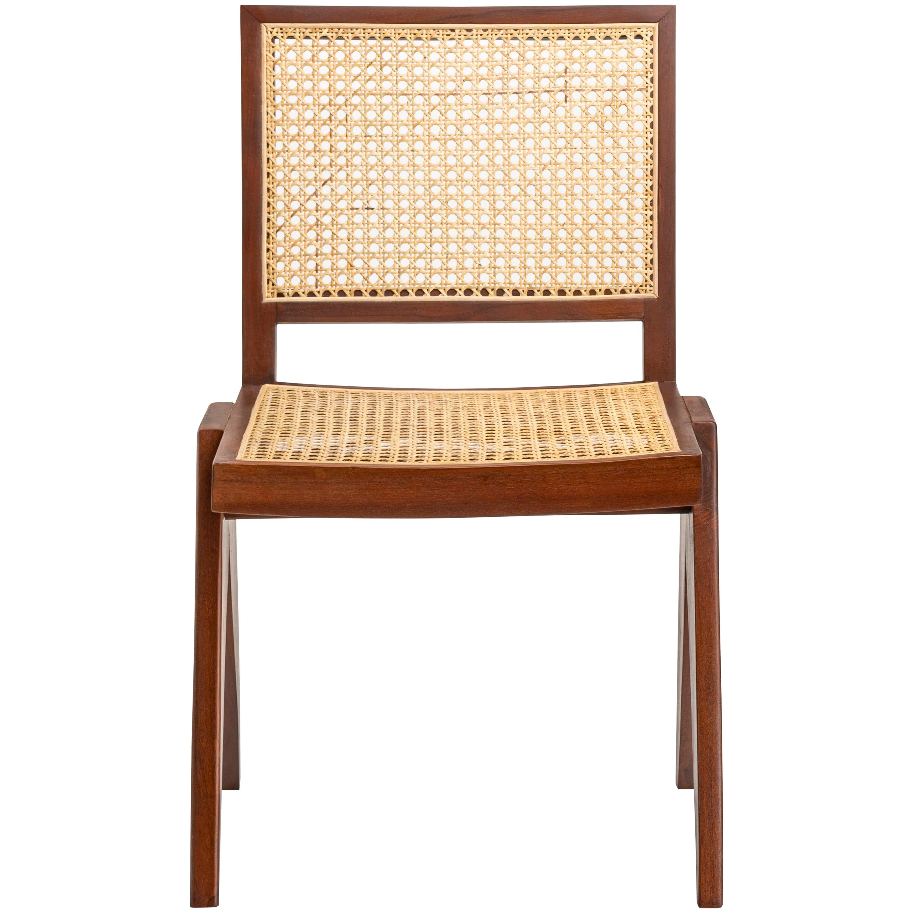 Surya Hague Modern Set of 2 Rattan & Wood Dining Chairs - Image 2