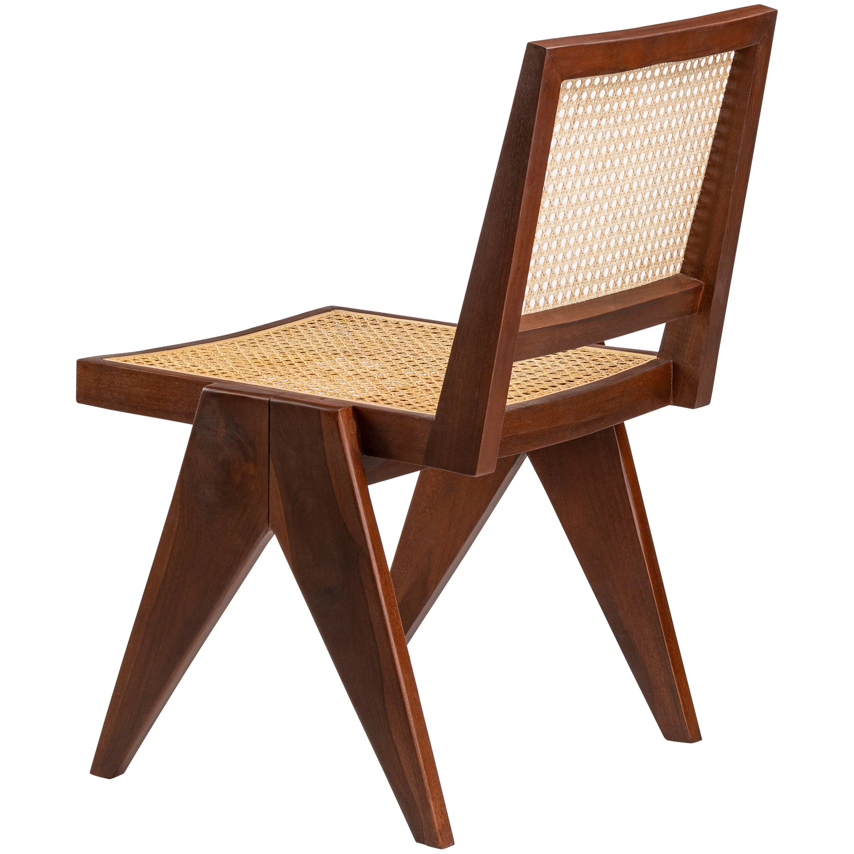 Surya Hague Modern Set of 2 Rattan & Wood Dining Chairs - Image 3