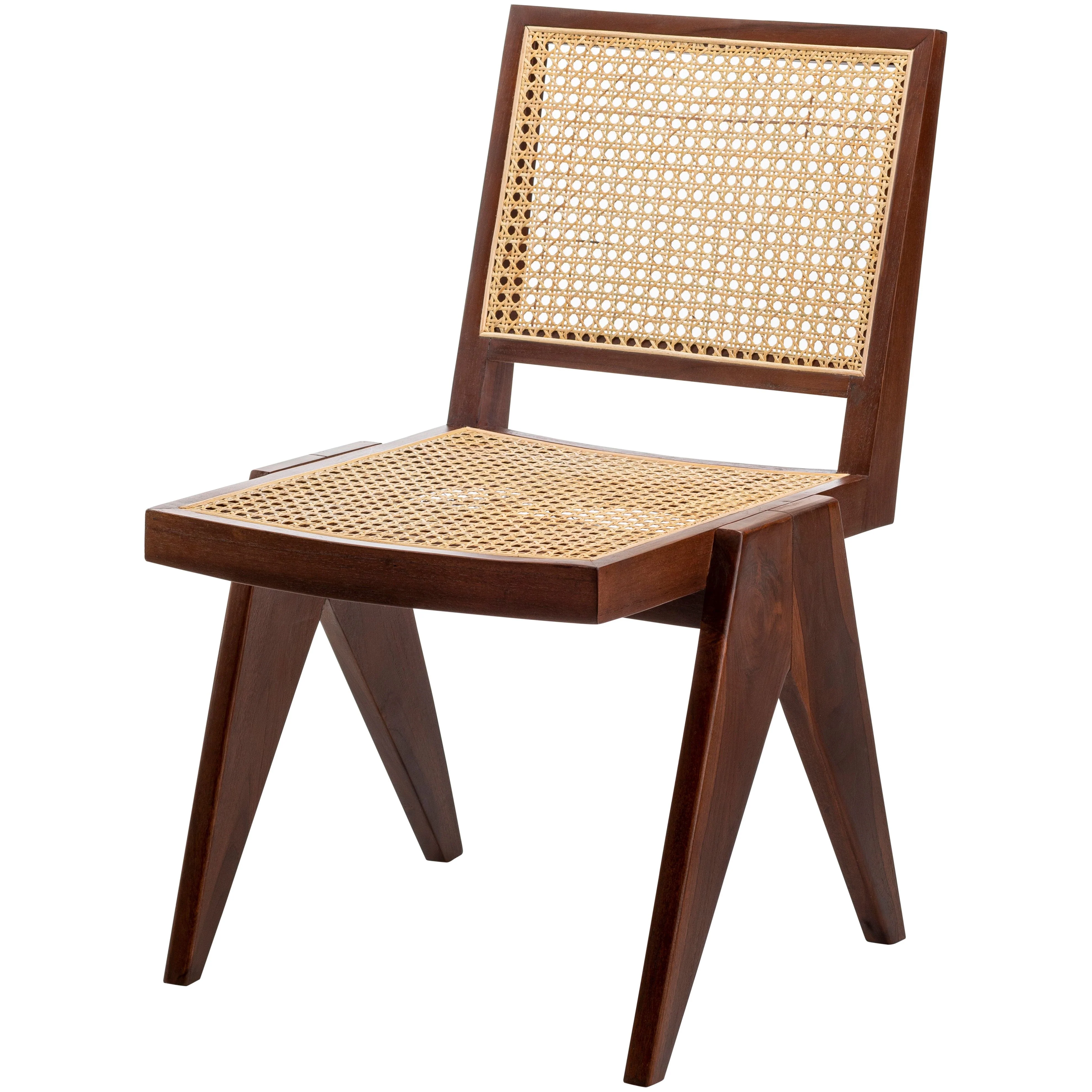 Surya Hague Modern Set of 2 Rattan & Wood Dining Chairs - Image 4