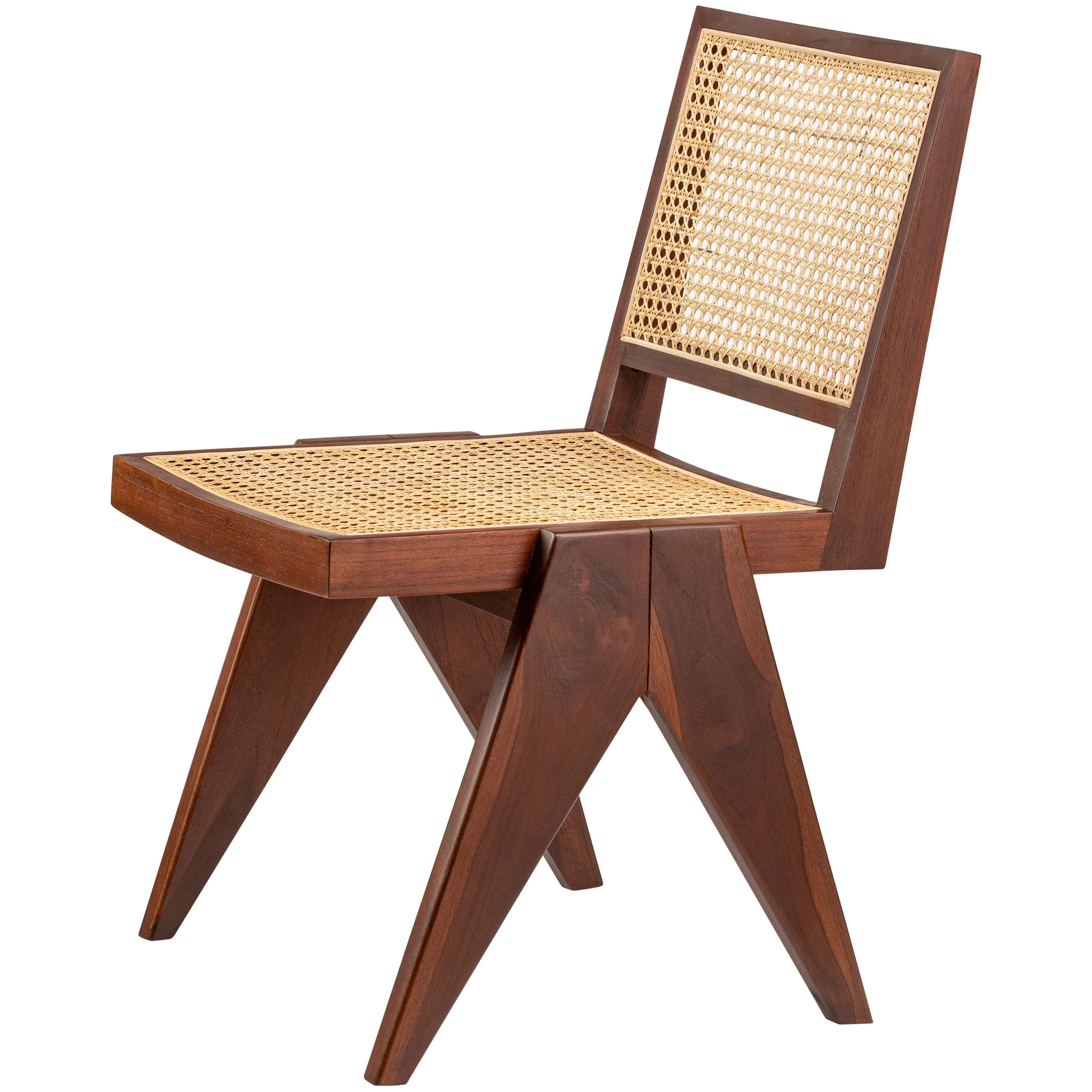 Surya Hague Modern Set of 2 Rattan & Wood Dining Chairs - Image 5