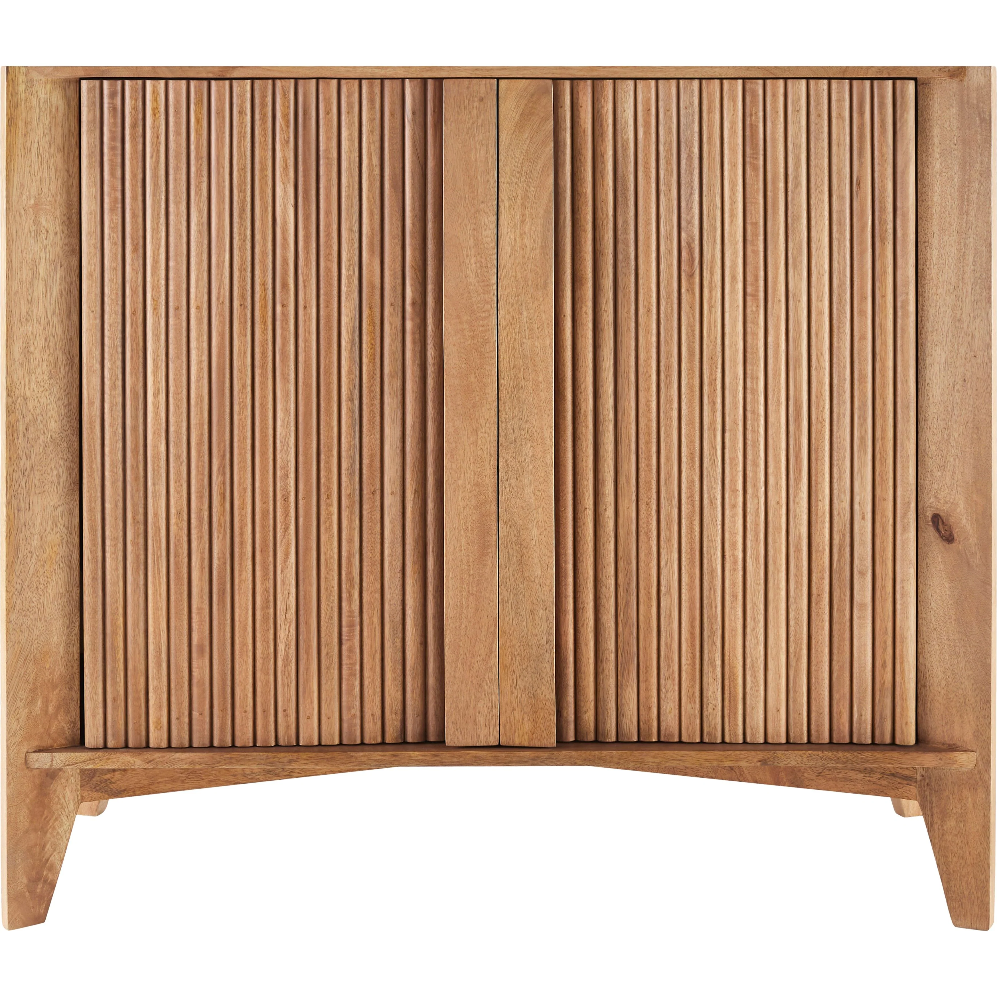 Surya Ronan Modern Natural Mango Fluted Wood Cabinet - Image 6