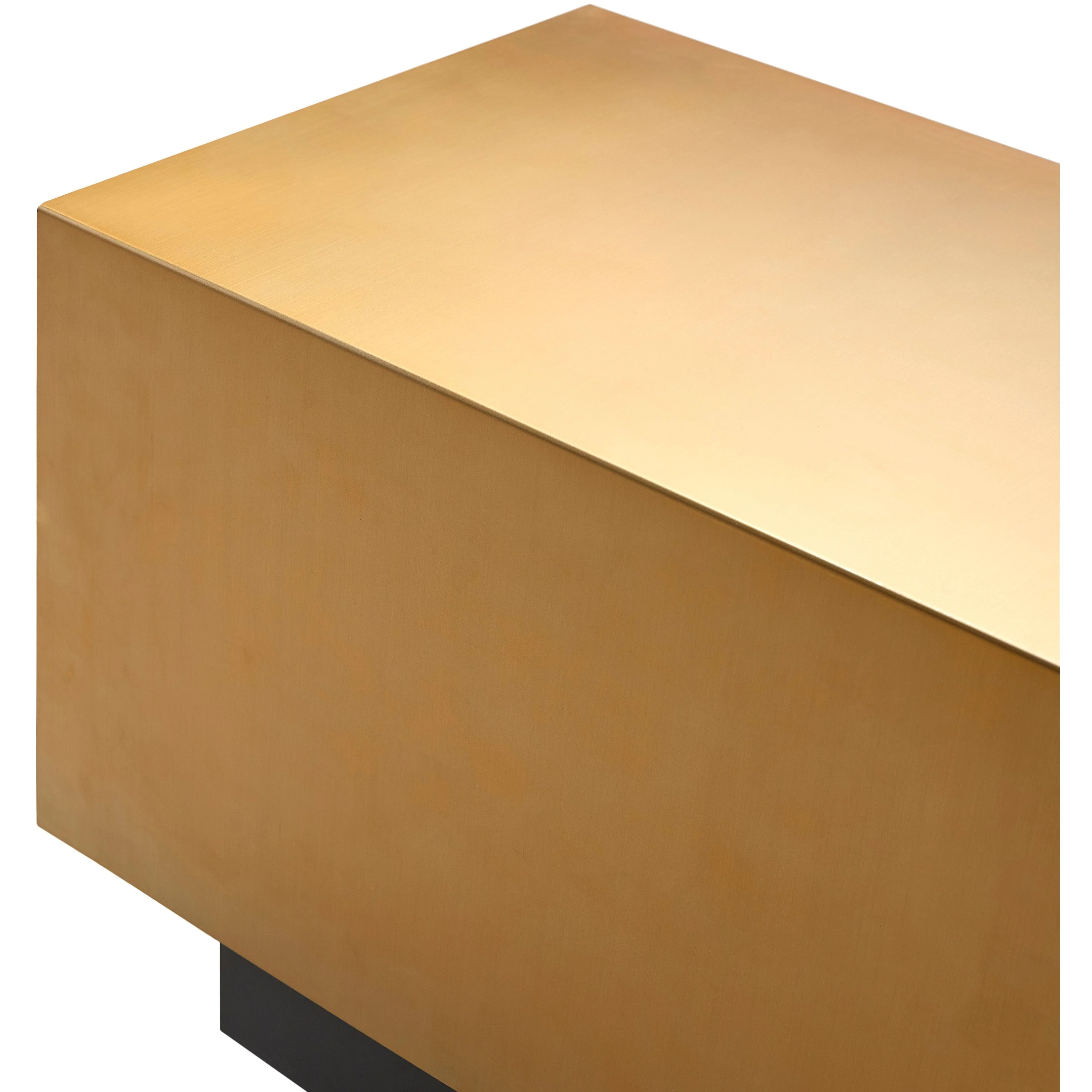 Surya Peaceful Modern Gold and Black Side Table - Image 3