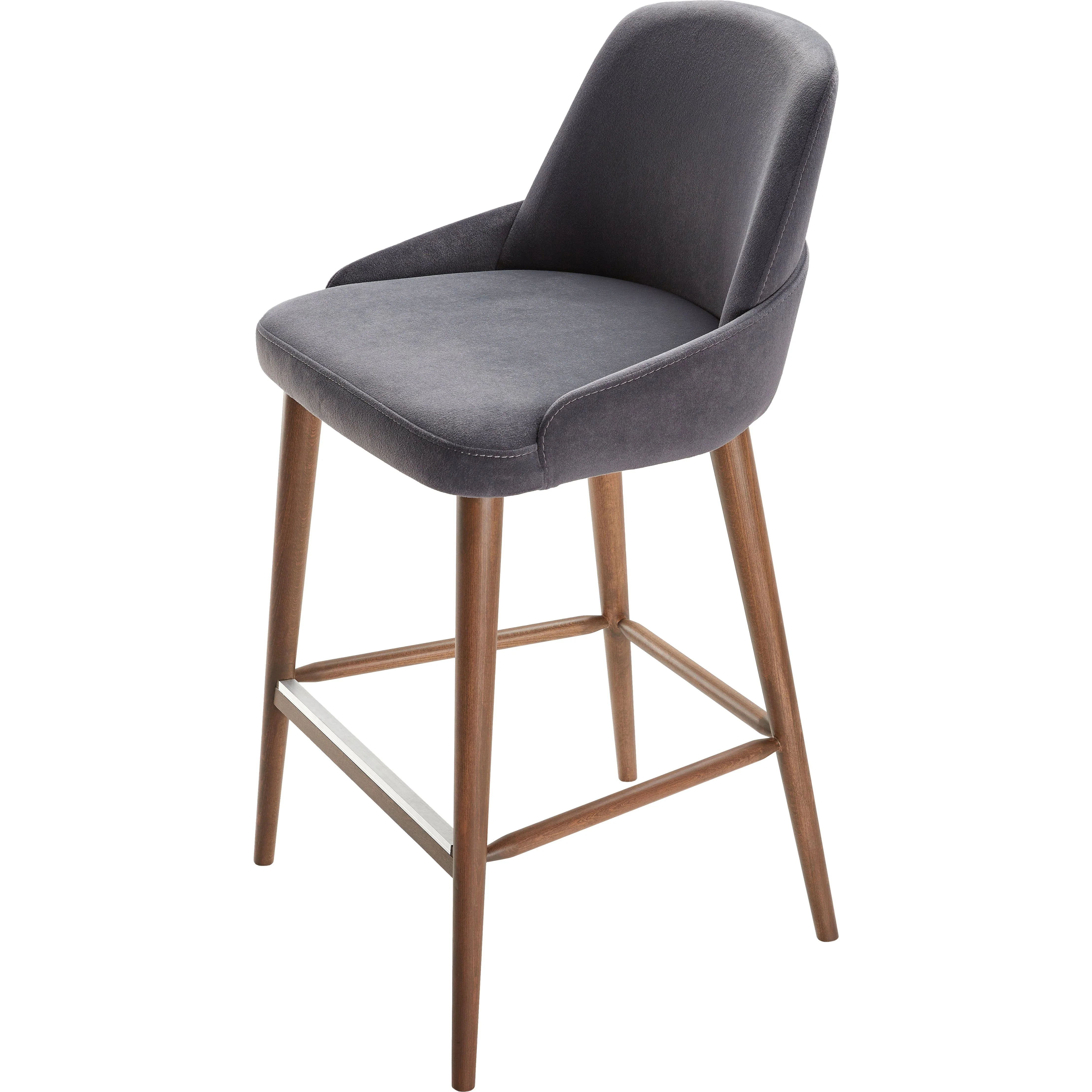 Surya Peregrine Modern Black Faux Suede Kitchen Bar Stool - Image 2