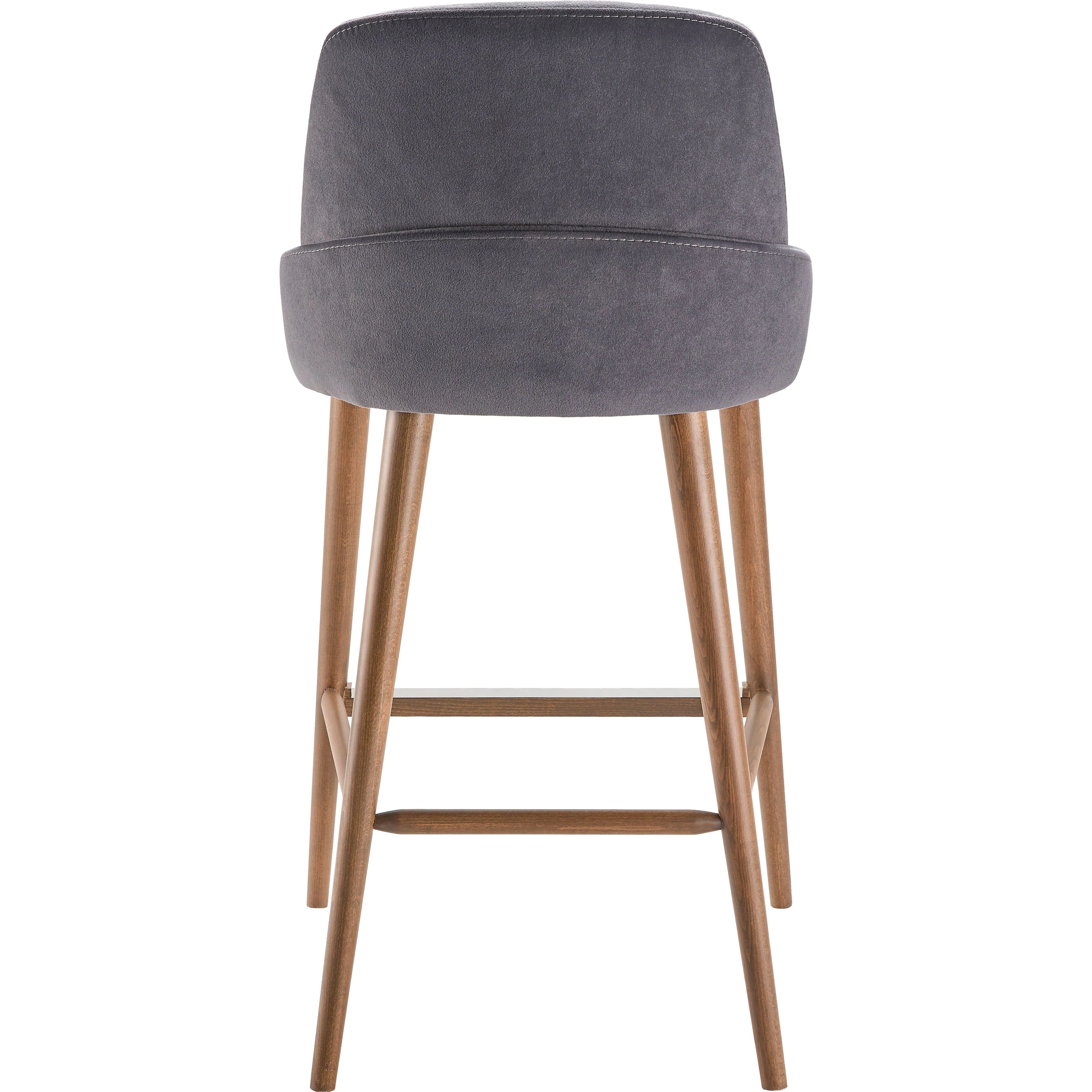 Surya Peregrine Modern Black Faux Suede Kitchen Bar Stool - Image 4