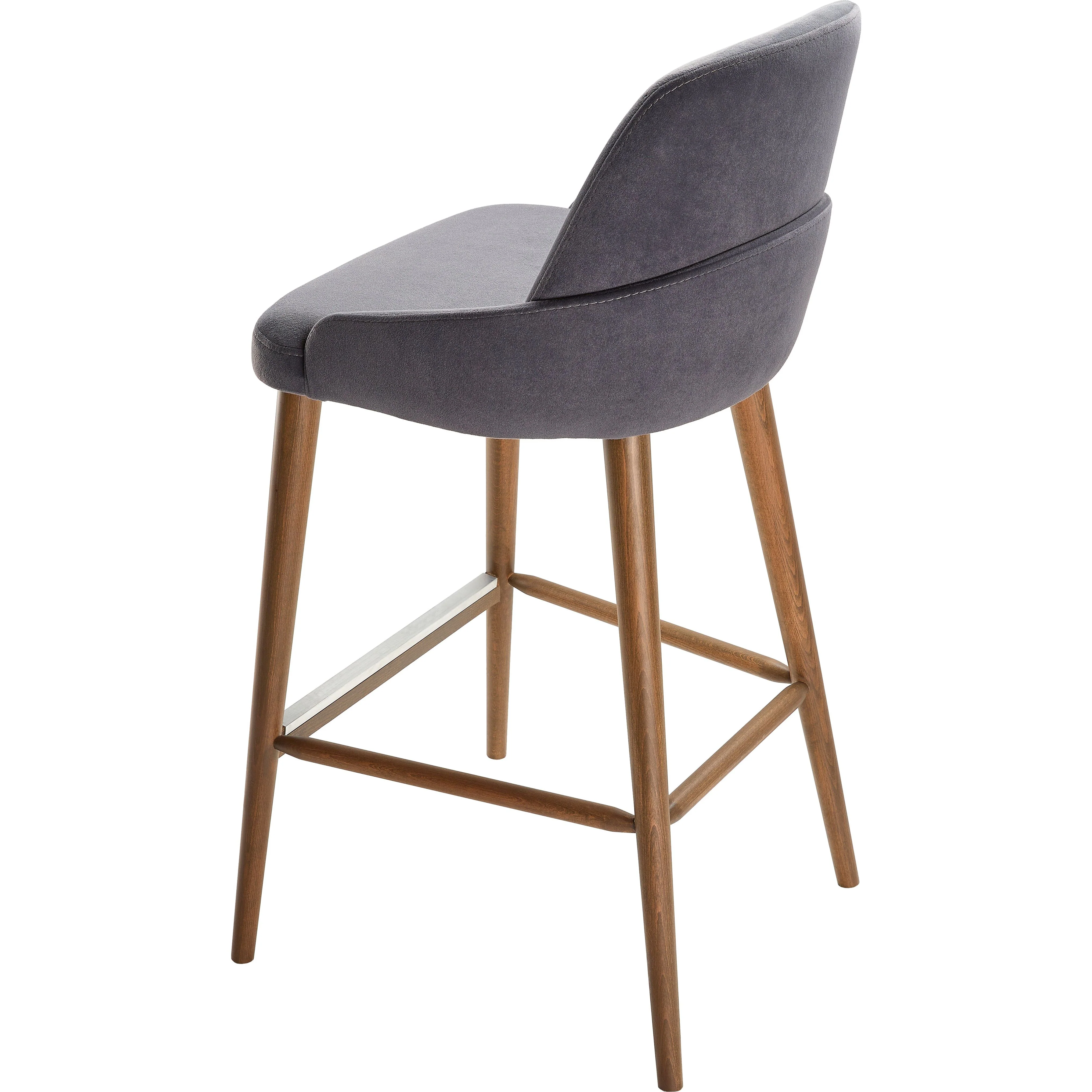 Surya Peregrine Modern Black Faux Suede Kitchen Bar Stool - Image 5
