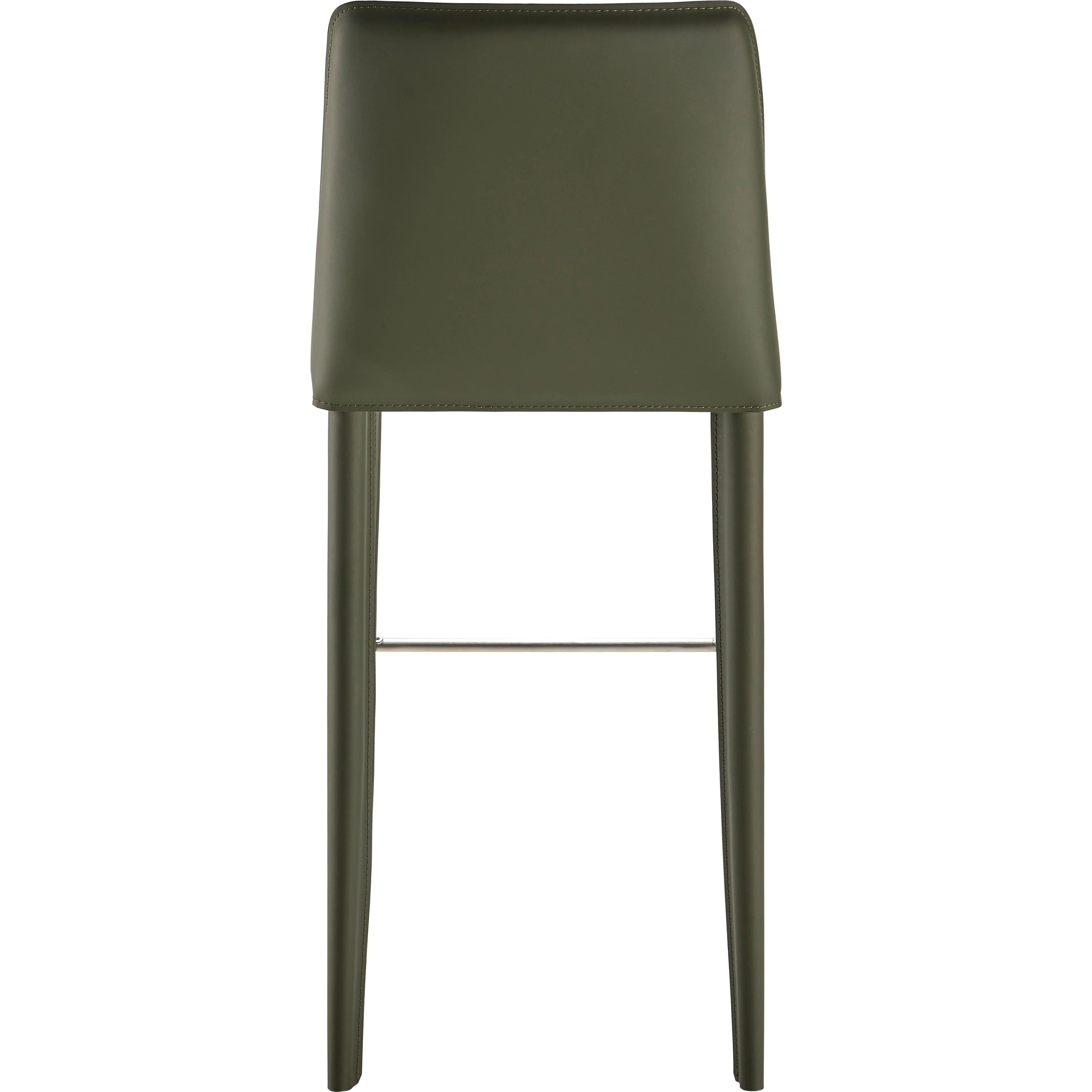 Surya Rosy Modern Dark Olive Green Faux Leather Kitchen Bar Stool - Image 4