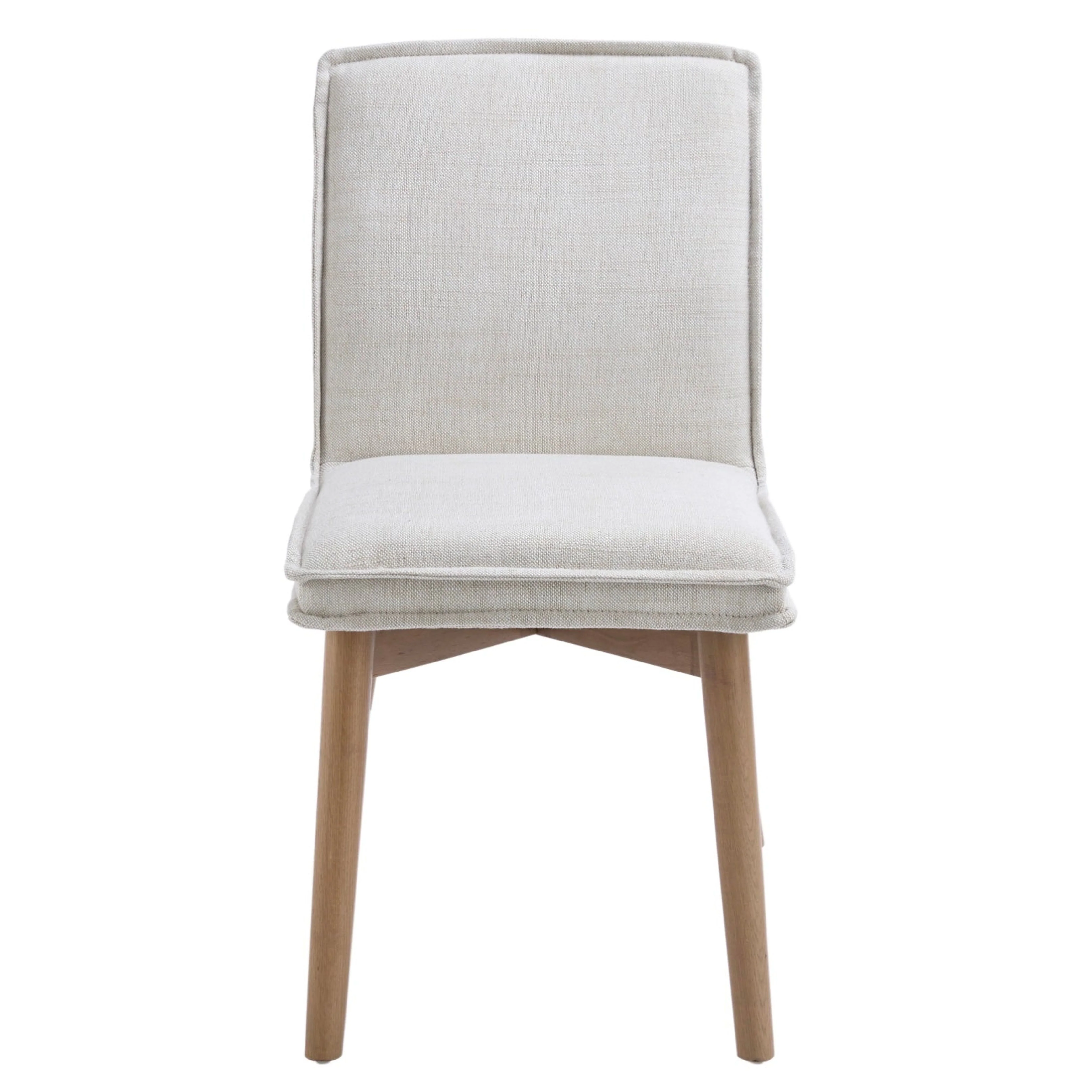 Surya Tilly Modern Linen with Honey Wood Legs Set of 2 Dining Chairs - Image 3