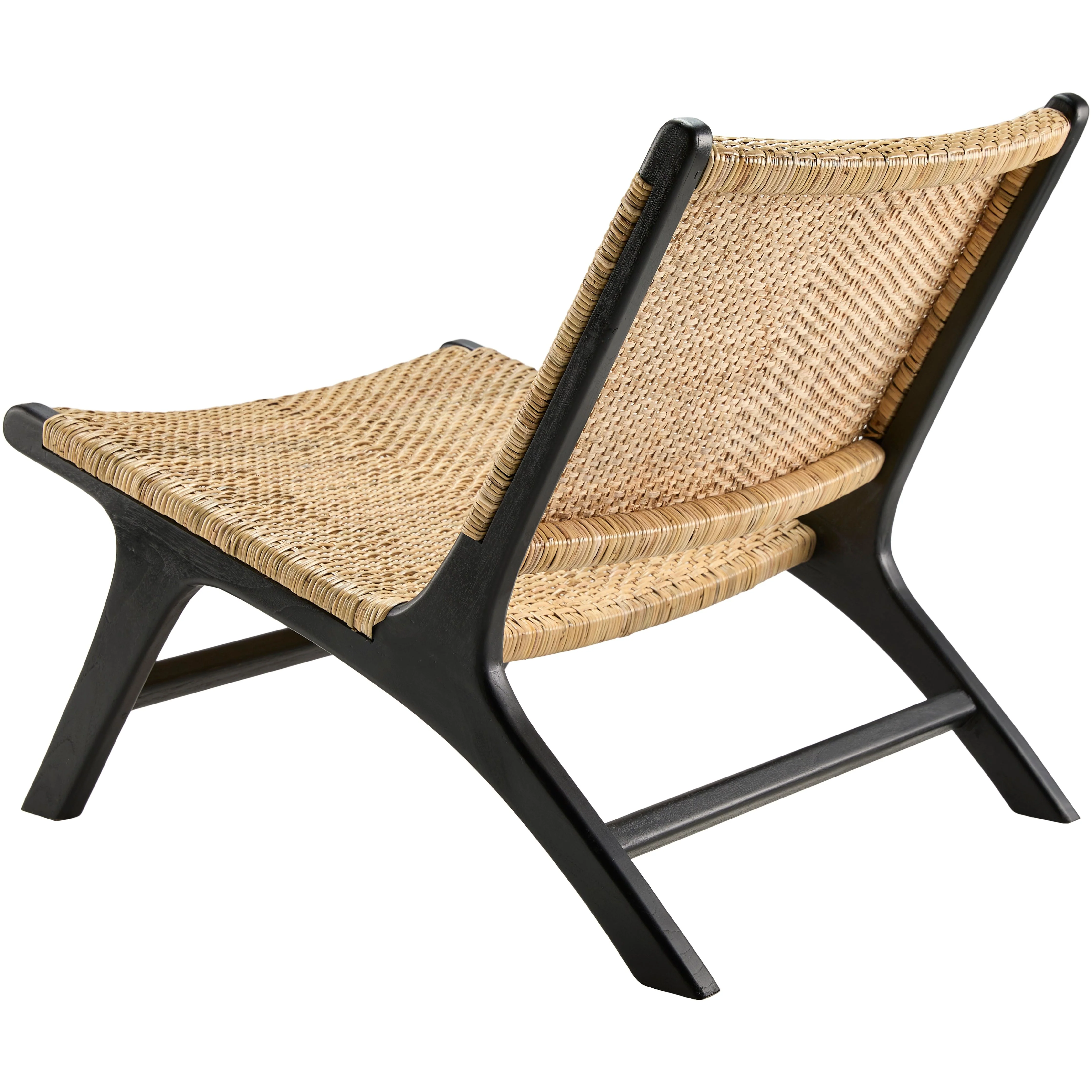 Surya Shisho Modern Wheat Back Rattan With Black Wood Legs Set of 2 Accent Chairs - Image 2