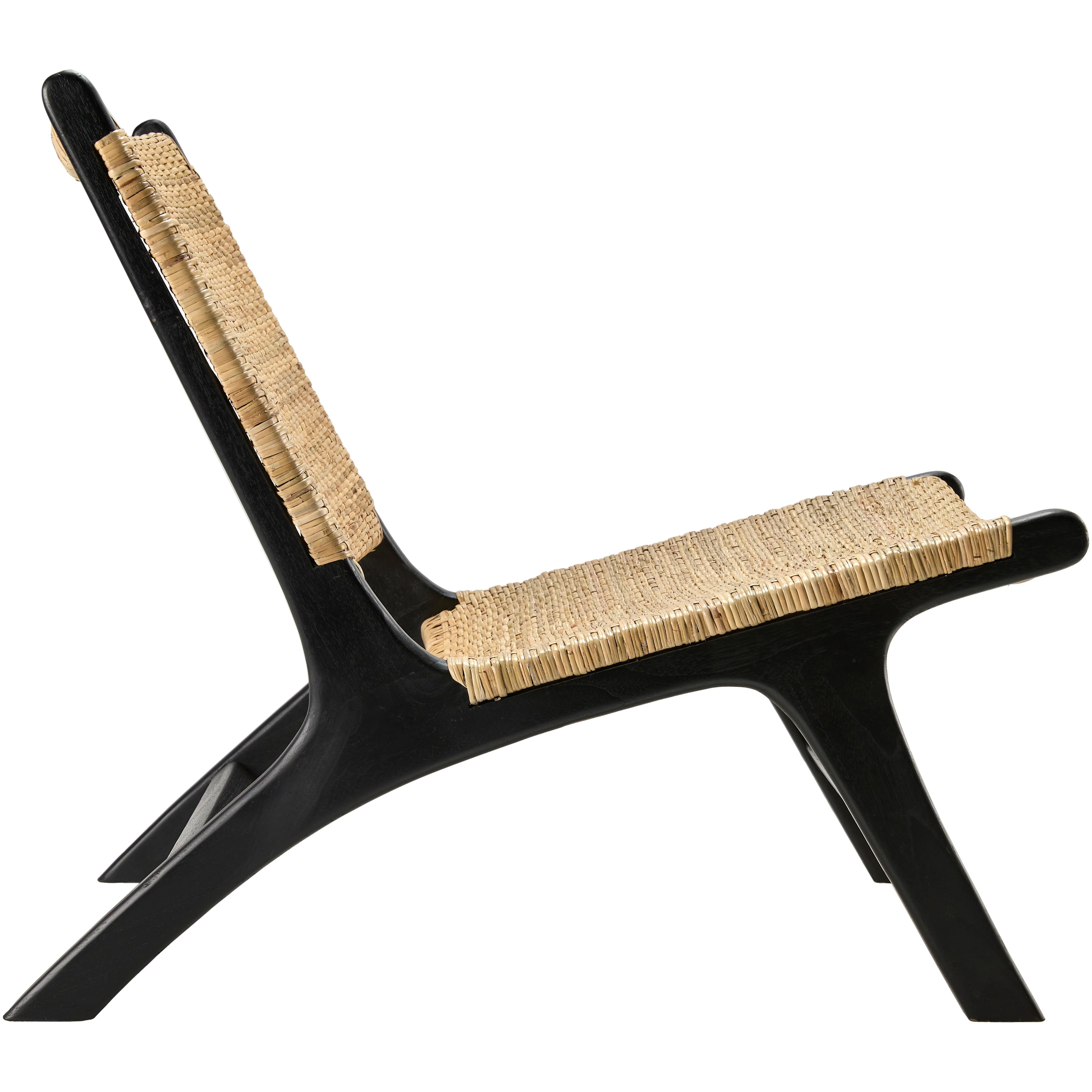 Surya Shisho Modern Wheat Back Rattan With Black Wood Legs Set of 2 Accent Chairs - Image 4