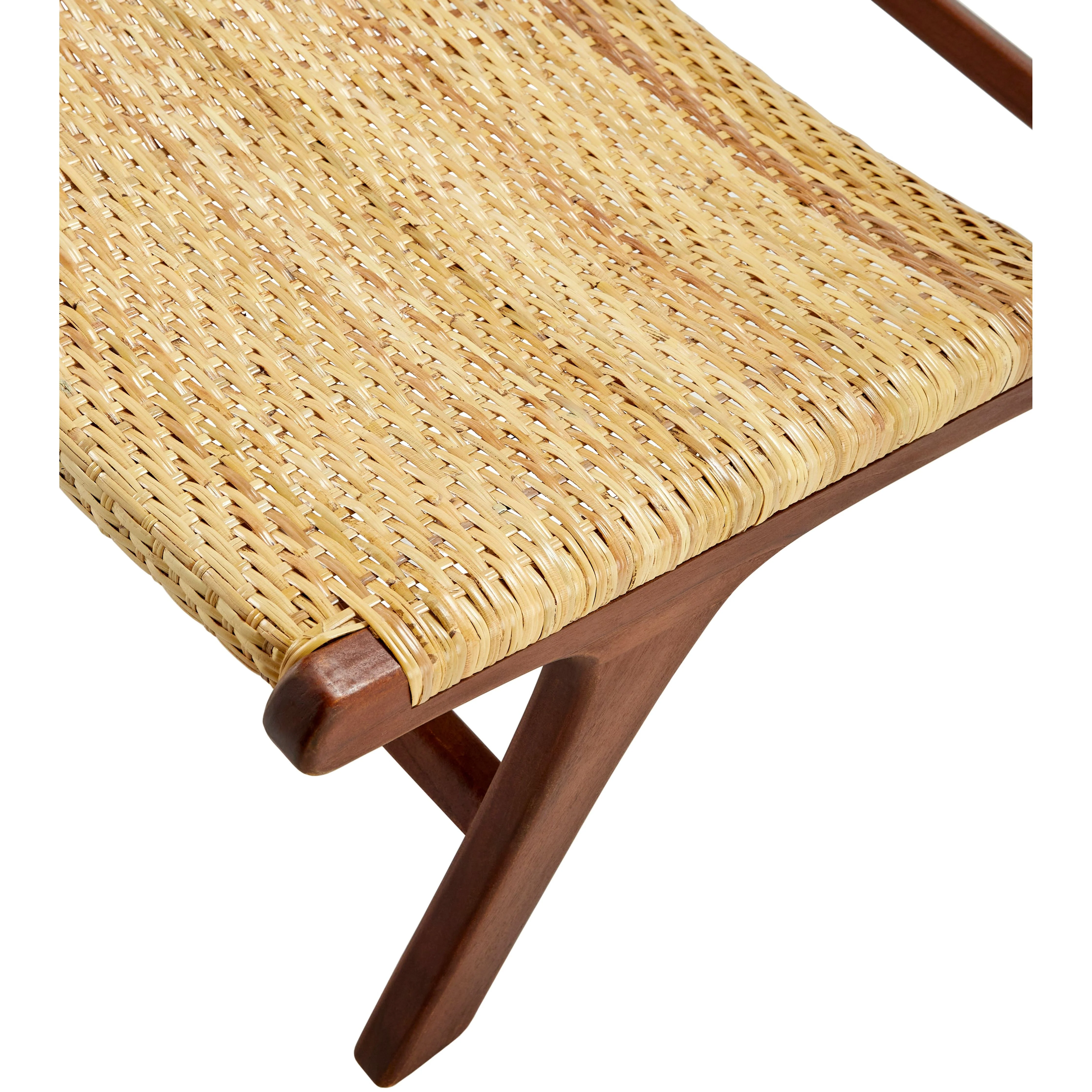 Surya Shisho Modern Wheat Back Rattan With Wood Legs Set of 2 Accent Chairs - Image 9