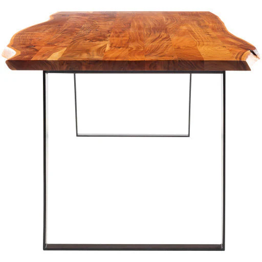 Surya Halden Modern Wood Dining Table With Black Metal Base - Image 2