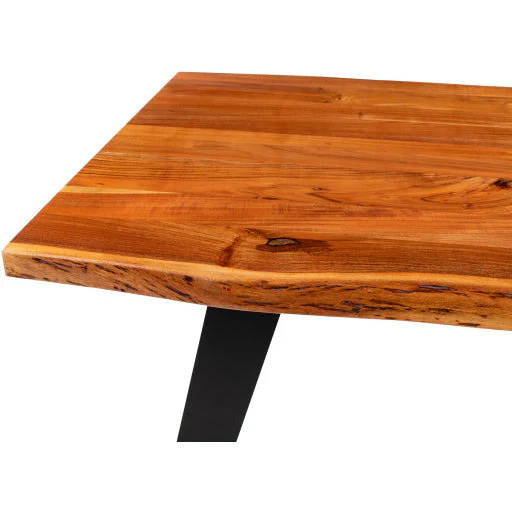 Surya Halden Modern Wood Dining Table With Black Metal Base - Image 5